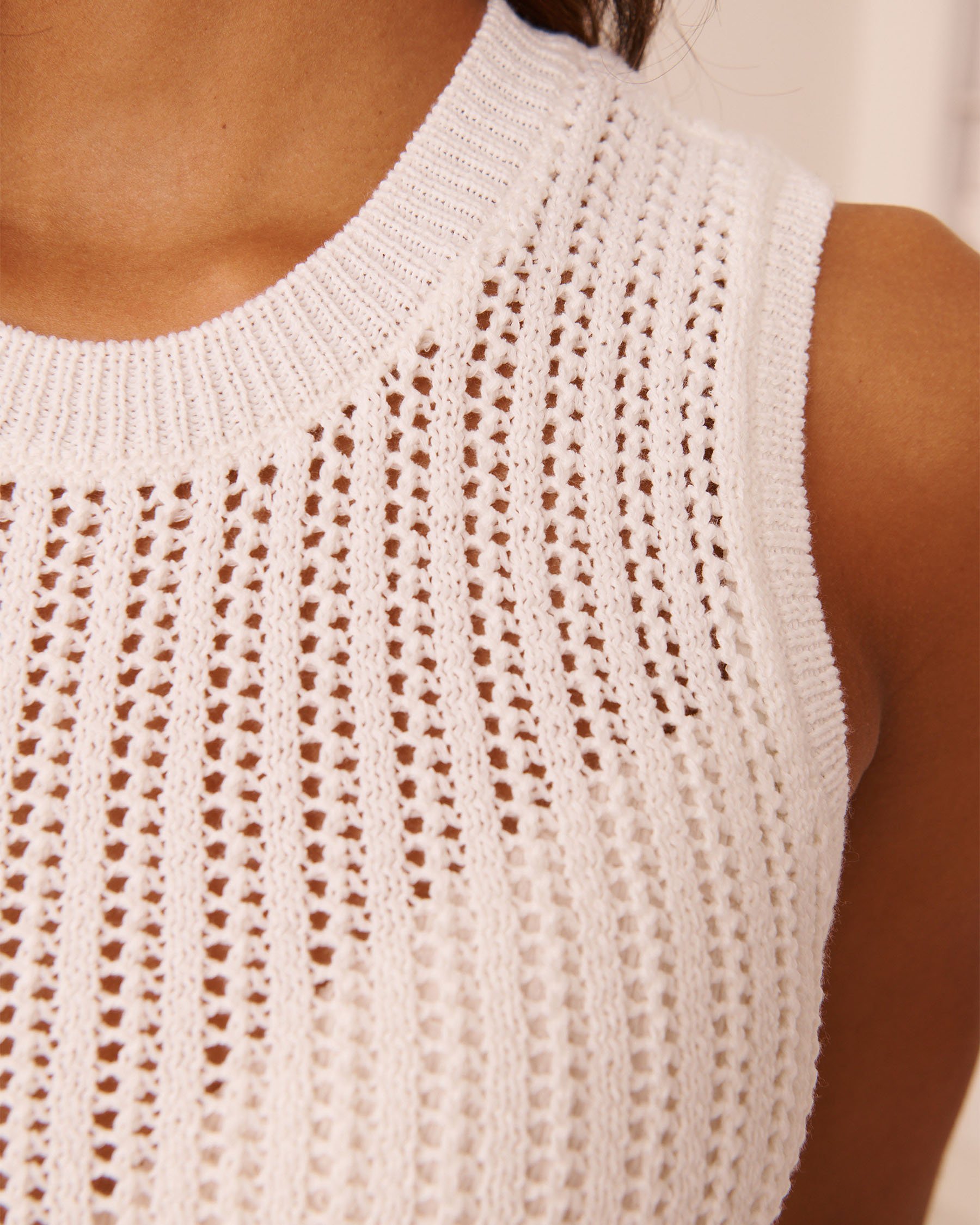 LA VIE EN ROSE AQUA Crochet Cami Coconut Milk 80100043 - View3