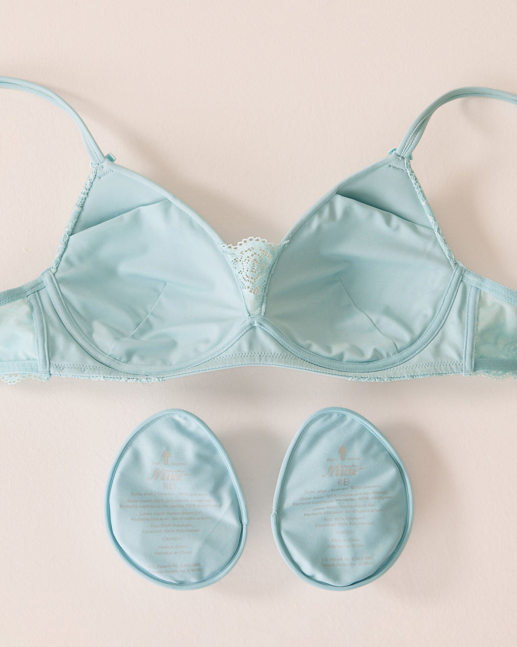 LA VIE EN ROSE Soutien-gorge mastectomie doublure légère sans armatures Bleu pâle 10200592 - View2