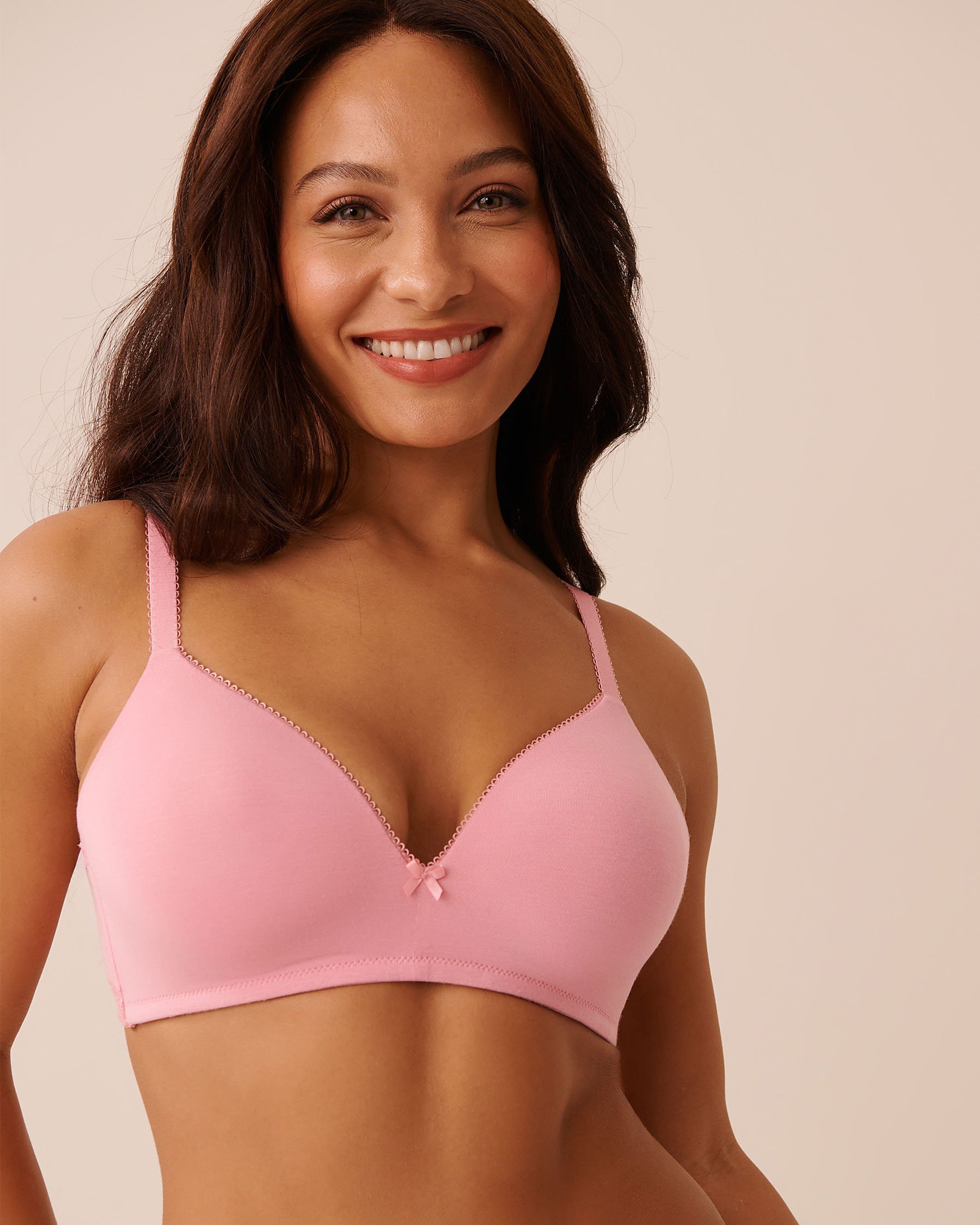 LA VIE EN ROSE Lightly Lined Wireless Modal and Lace Bra Blushing Pink 10200588 - View1