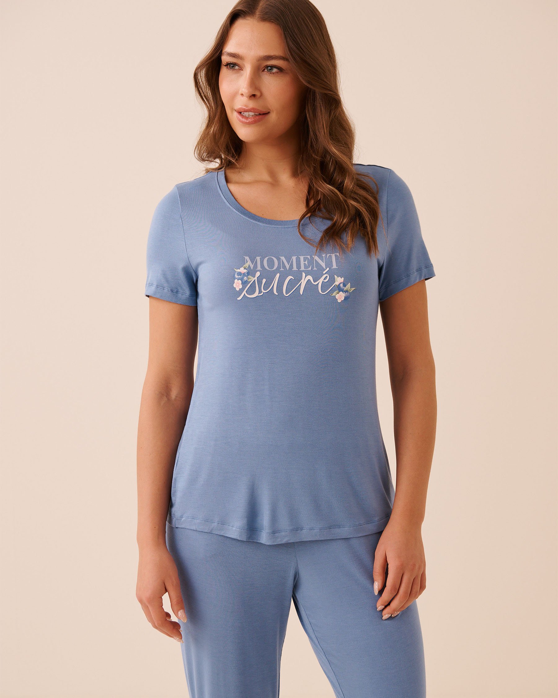LA VIE EN ROSE Berry Print Soft Jersey Short Sleeve T-shirt Blue/Moment sucré 60100190 - View1