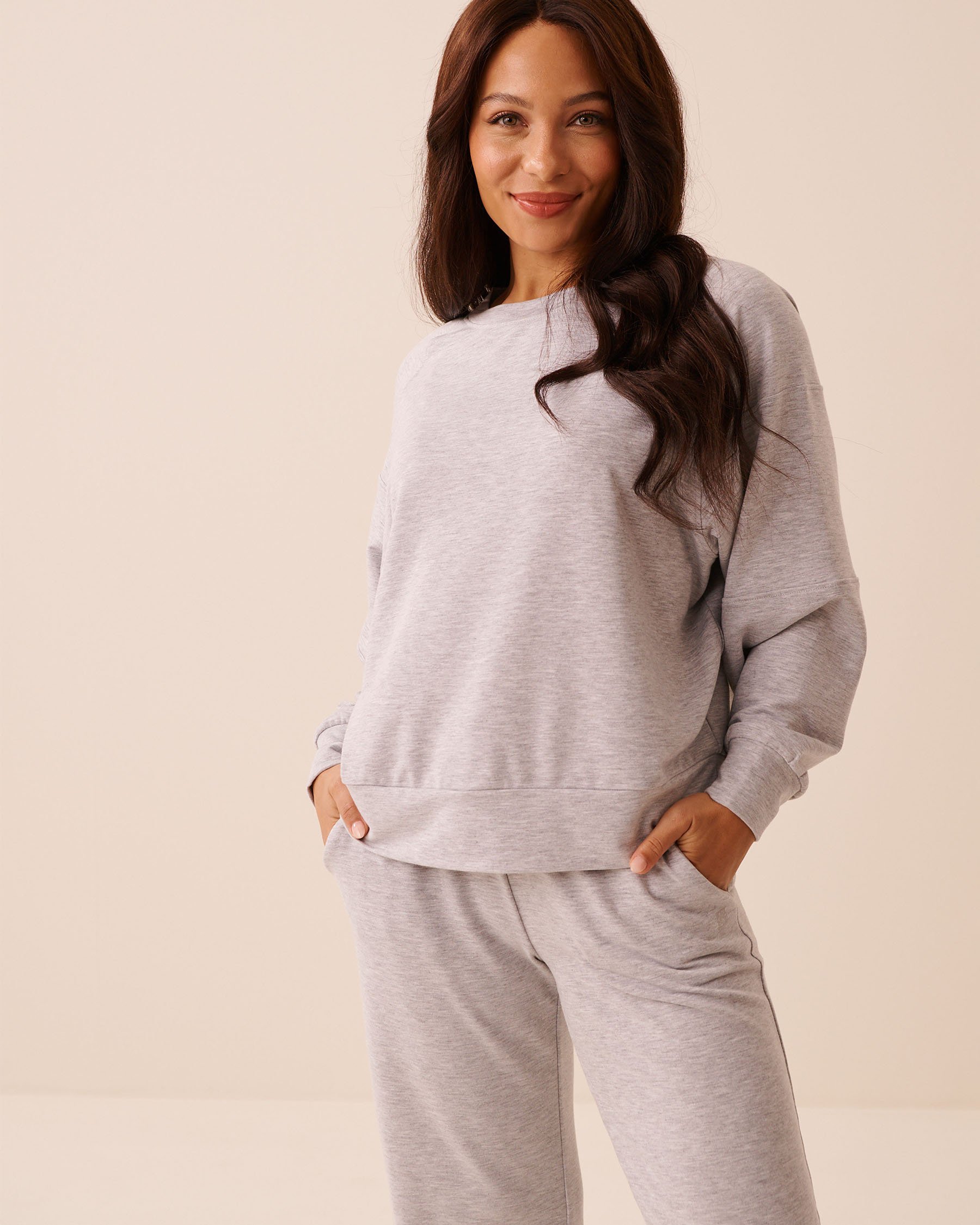 LA VIE EN ROSE French Terry Sweatshirt Grey 50100128 - View1