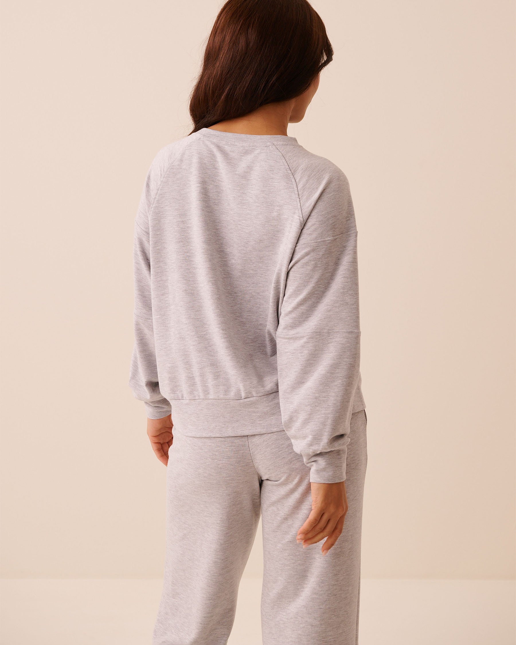 LA VIE EN ROSE French Terry Sweatshirt Grey 50100128 - View2