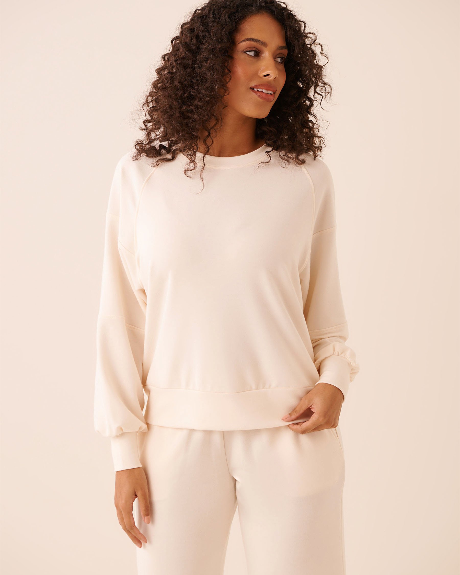 LA VIE EN ROSE French Terry Sweatshirt Pastel Yellow 50100128 - View1
