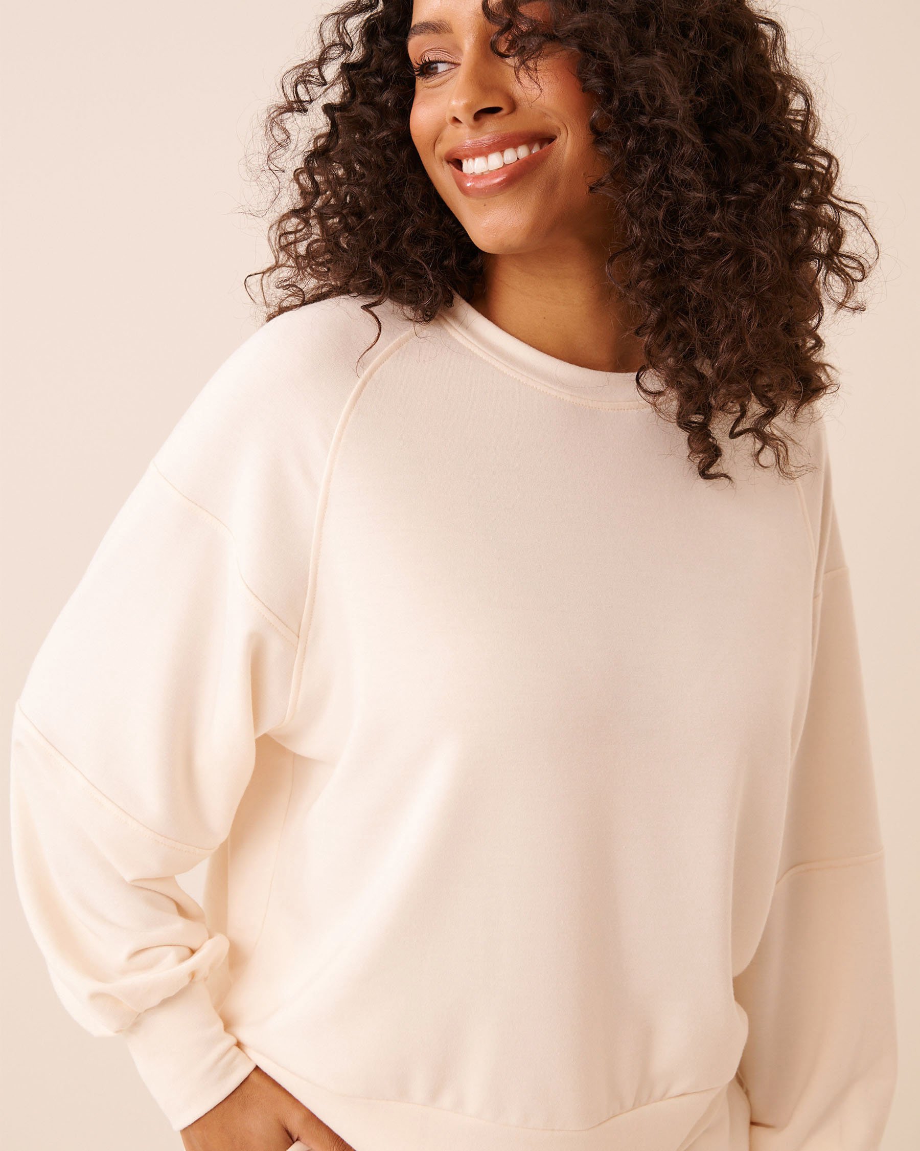 LA VIE EN ROSE French Terry Sweatshirt Pastel Yellow 50100128 - View3
