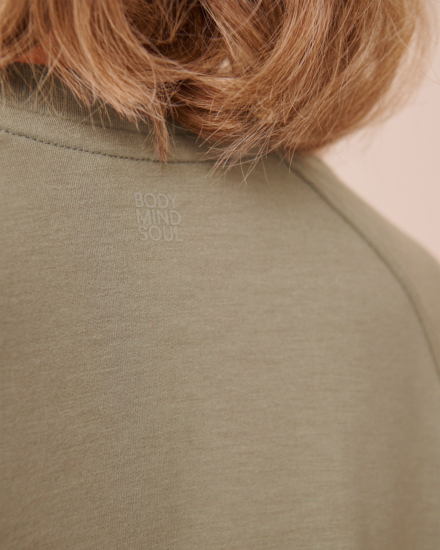 LA VIE EN ROSE French Terry Short Sleeve T-shirt Sage Green 50100127 - View3