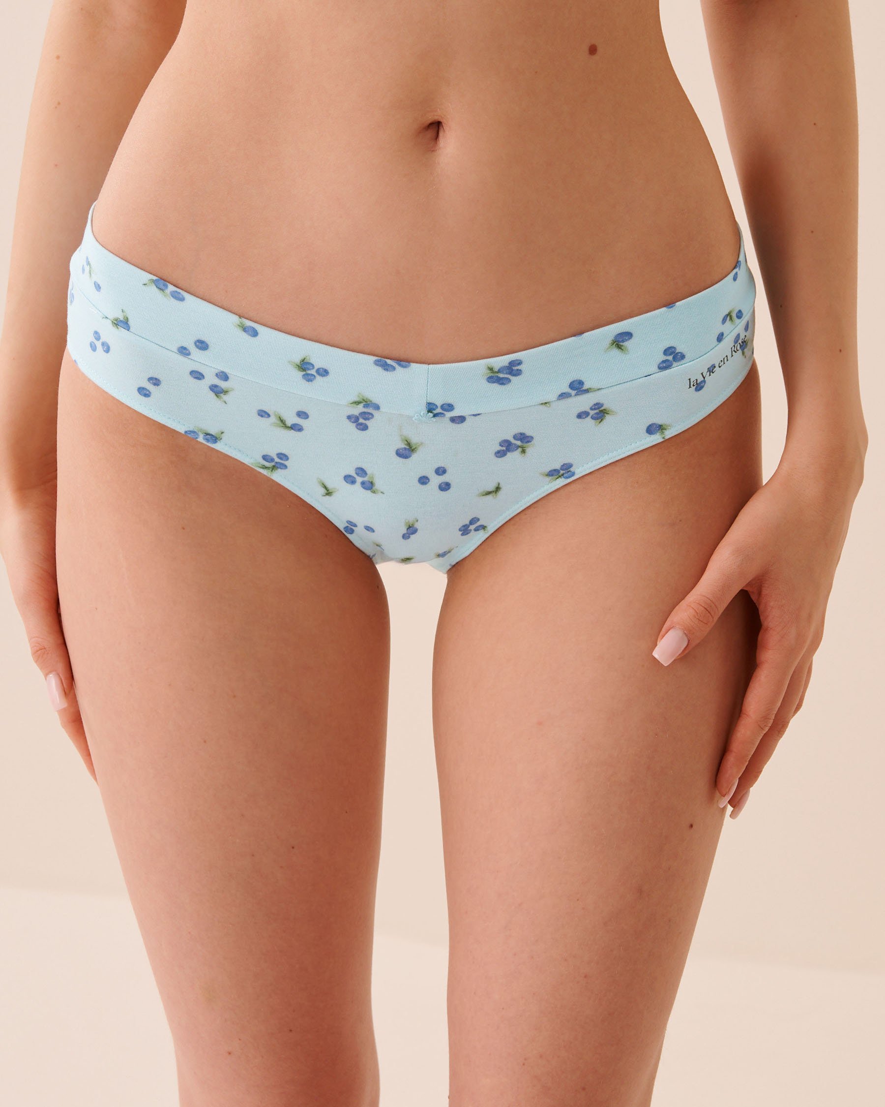 LA VIE EN ROSE Cotton Bikini Panty Blue/Berries 20100731 - View1
