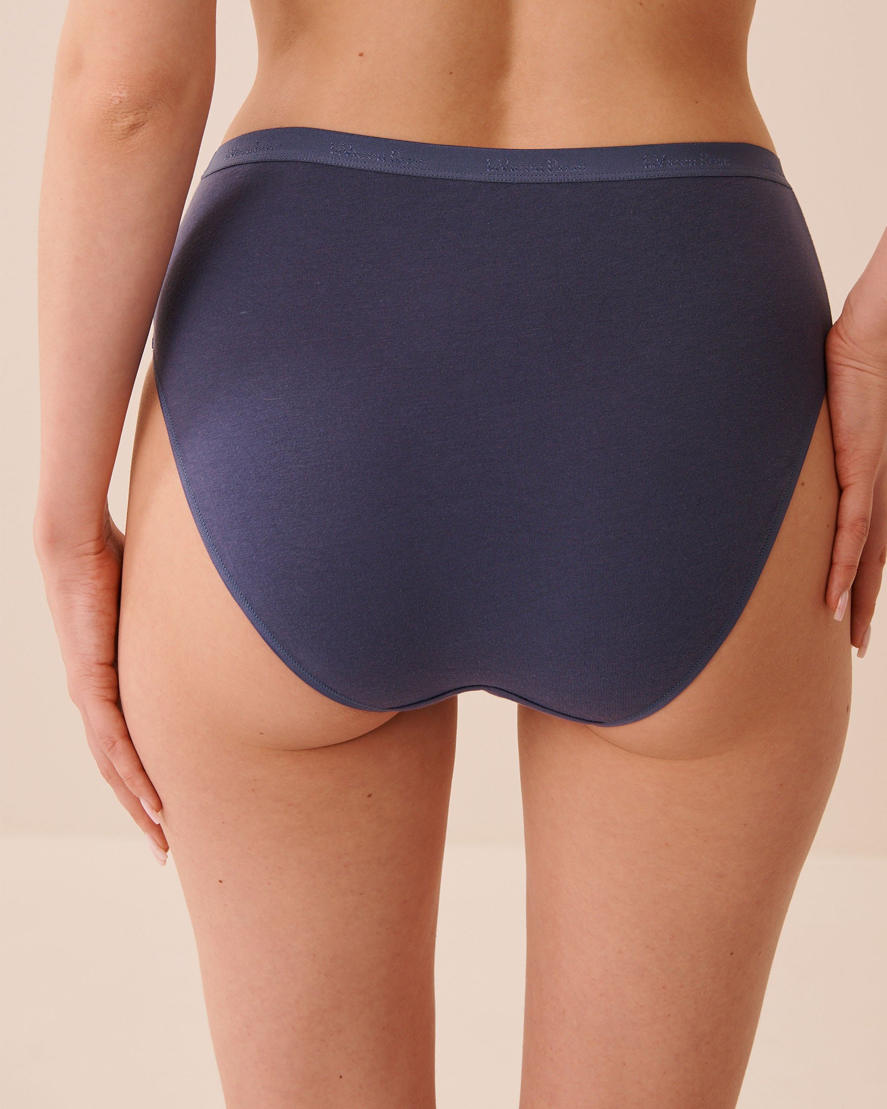 LA VIE EN ROSE Cotton High Waist Bikini Panty Navy Blue 20100739 - View2