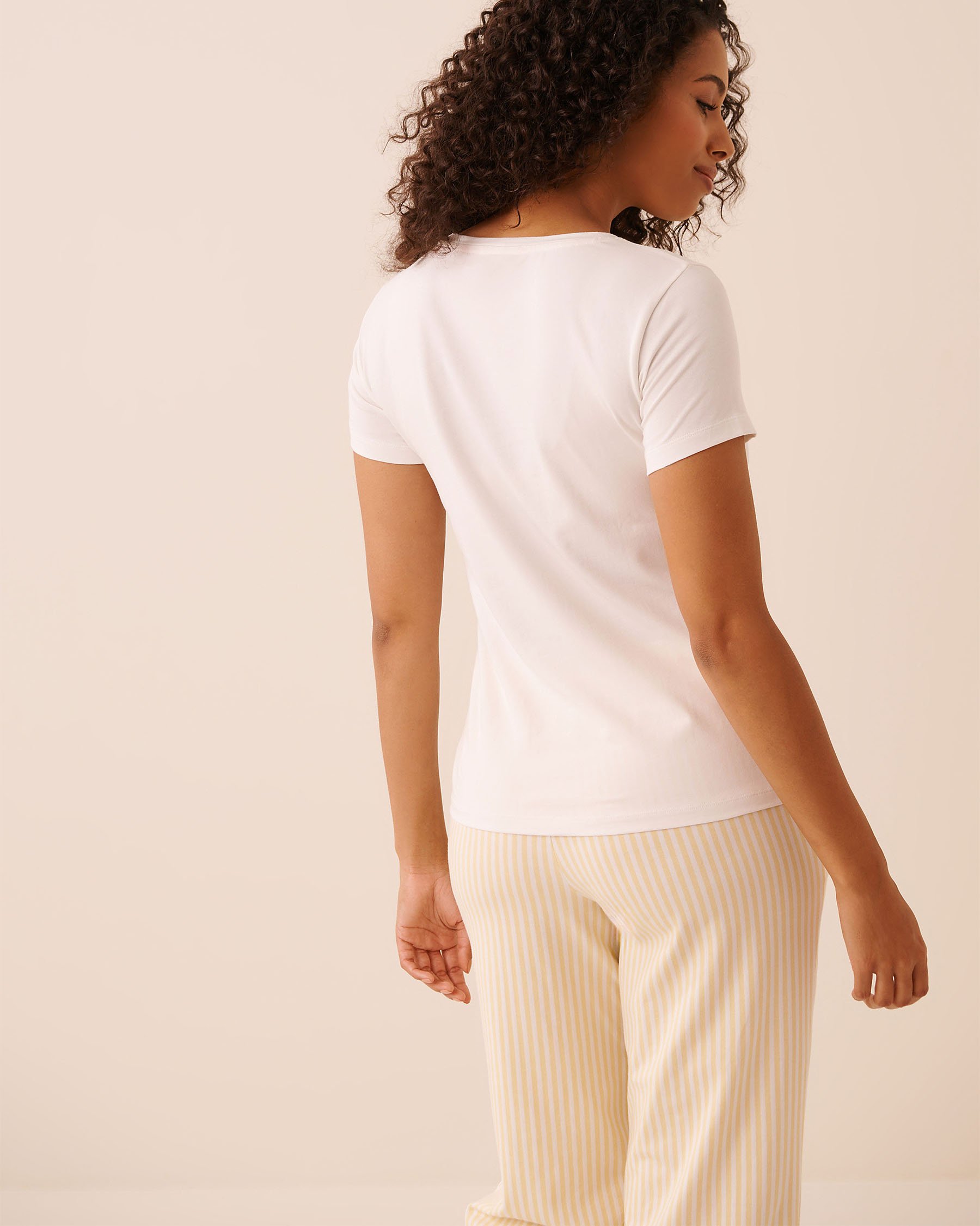 LA VIE EN ROSE Cotton Short Sleeve T-shirt White 40100849 - View2