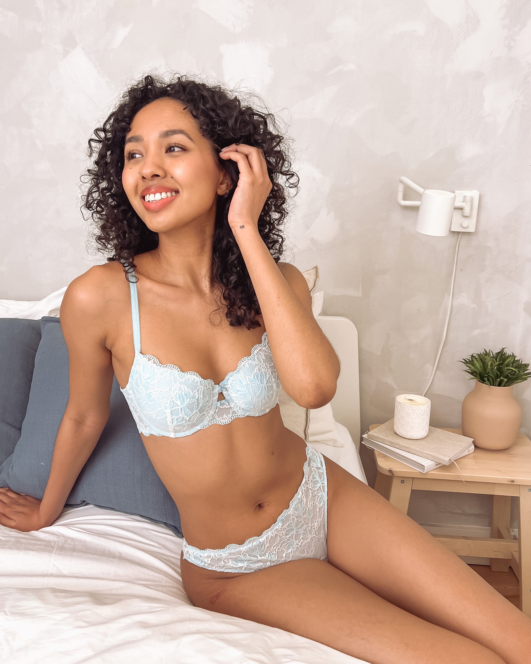 LA VIE EN ROSE Lightly Lined Flexible Demi Bra Pastel Blue 10200586 - View8