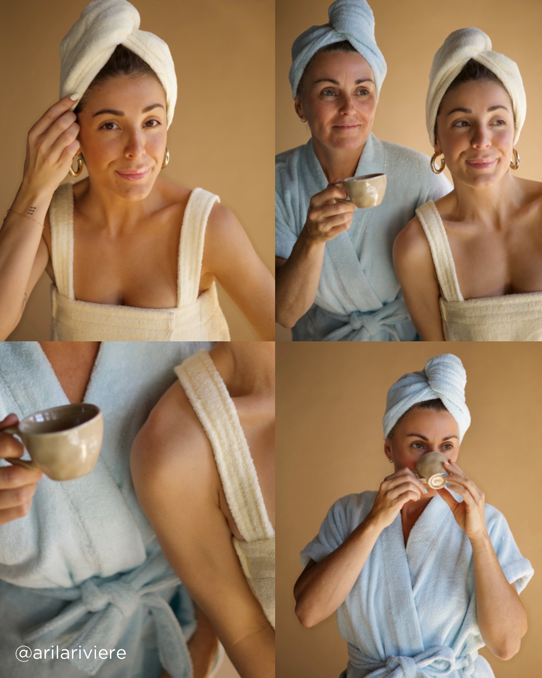 LA VIE EN ROSE Terry Body Wrap & Hair Towel Set Yellow 40600229 - View7