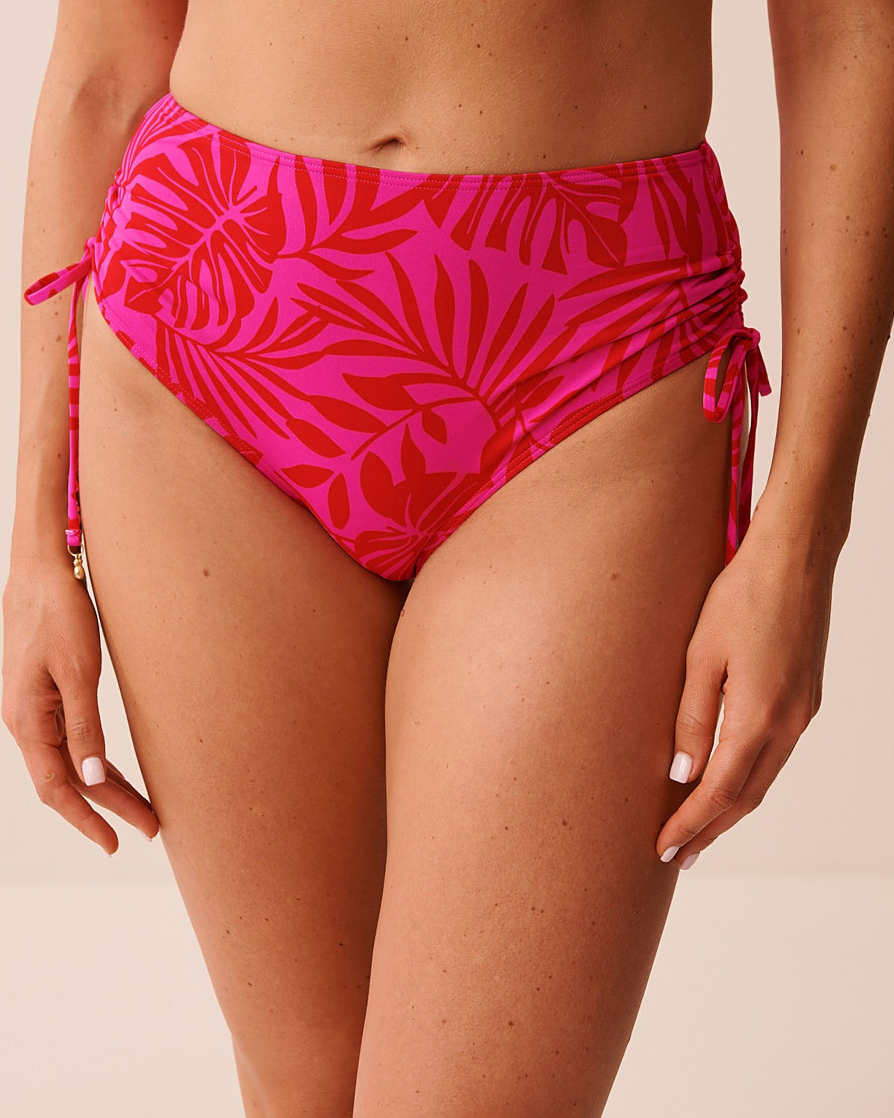 LA VIE EN ROSE AQUA TROPICAL FUCHSIA Side Tie High Waist Bikini Bottom Tropical Fuchsia 70300860 - View1