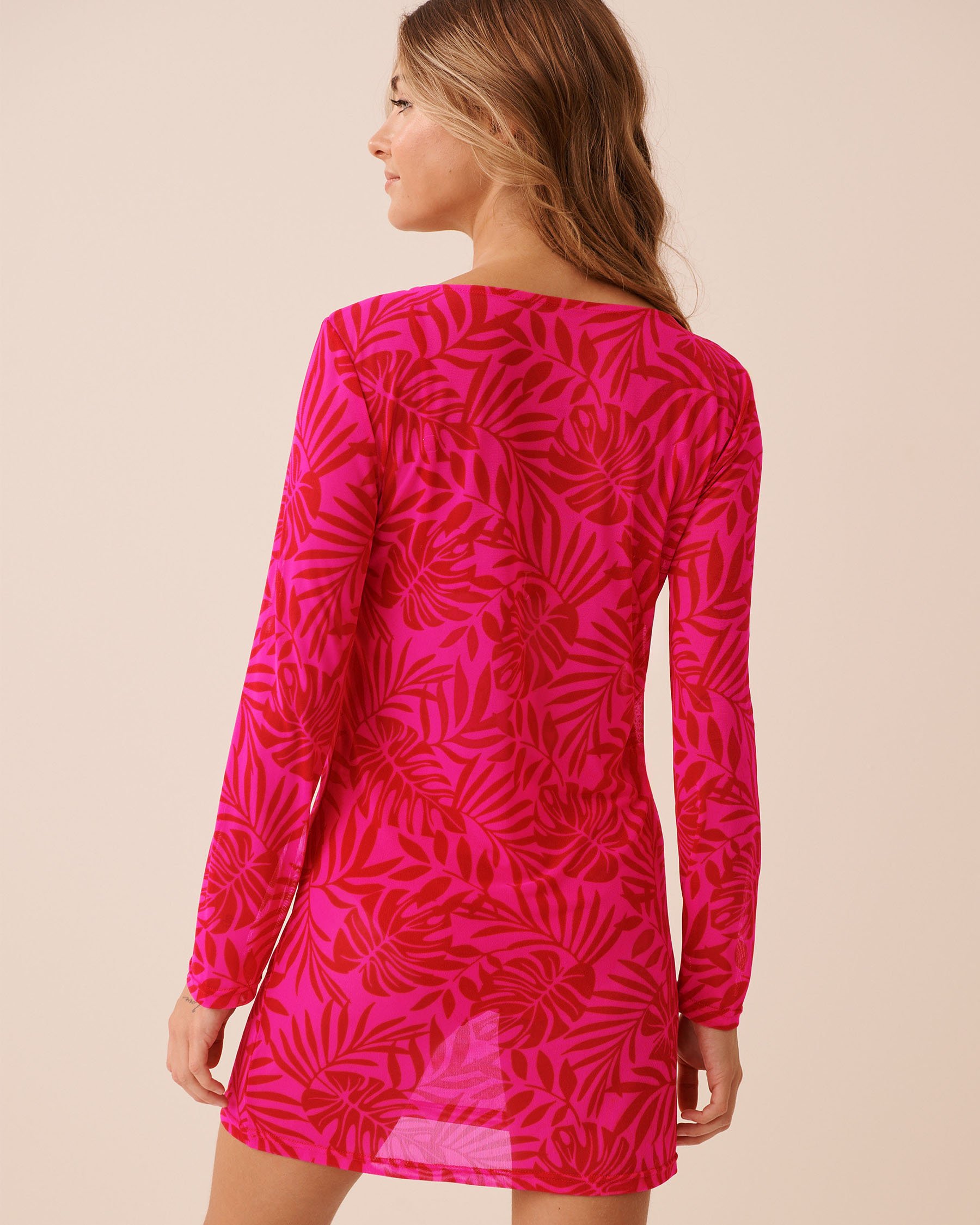 LA VIE EN ROSE AQUA Tropical Mesh Tunic Tropical Fuchsia 80400077 - View2