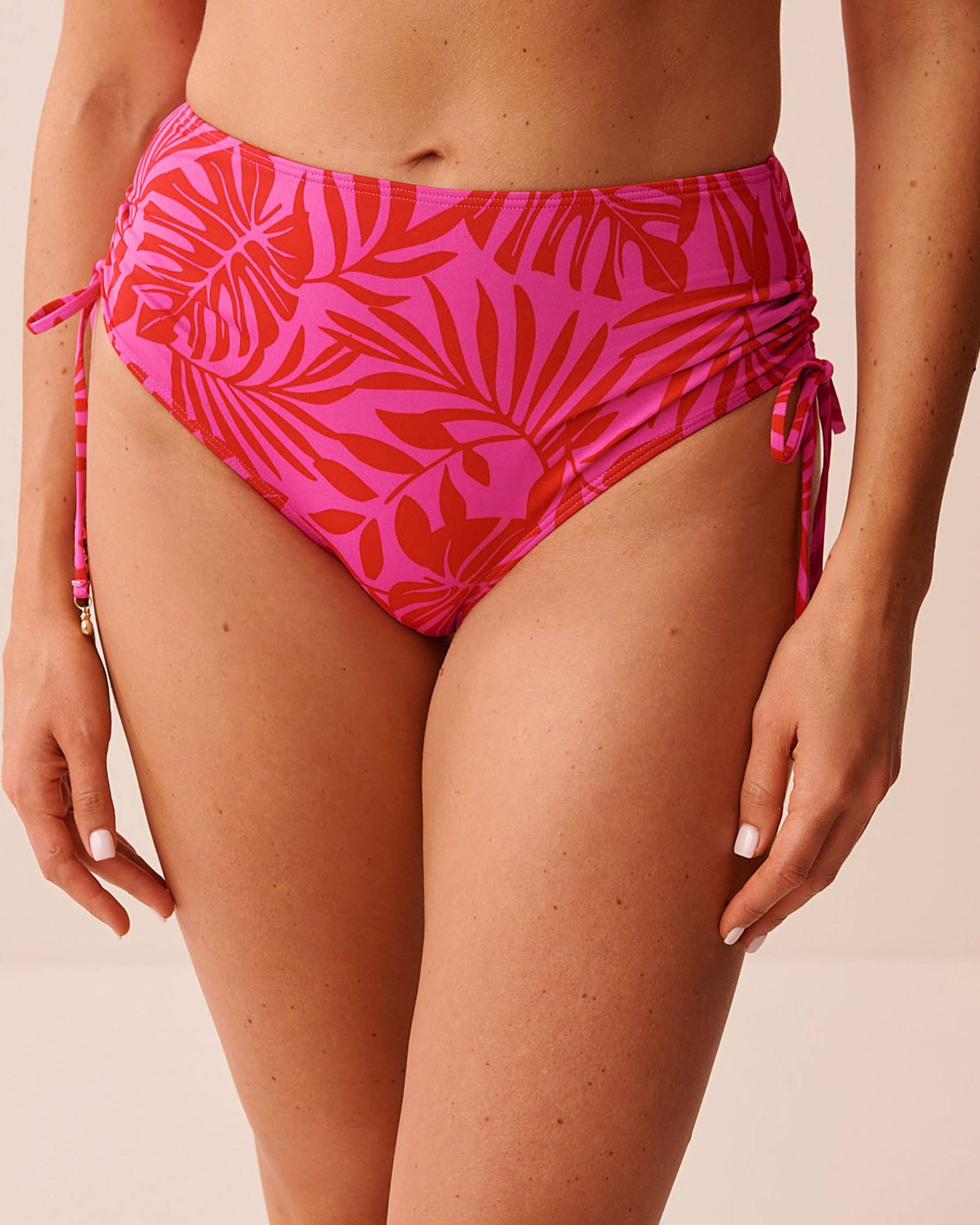 LA VIE EN ROSE AQUA TROPICAL FUCHSIA Side Tie High Waist Bikini Bottom Tropical Fuchsia 70300860 - View1