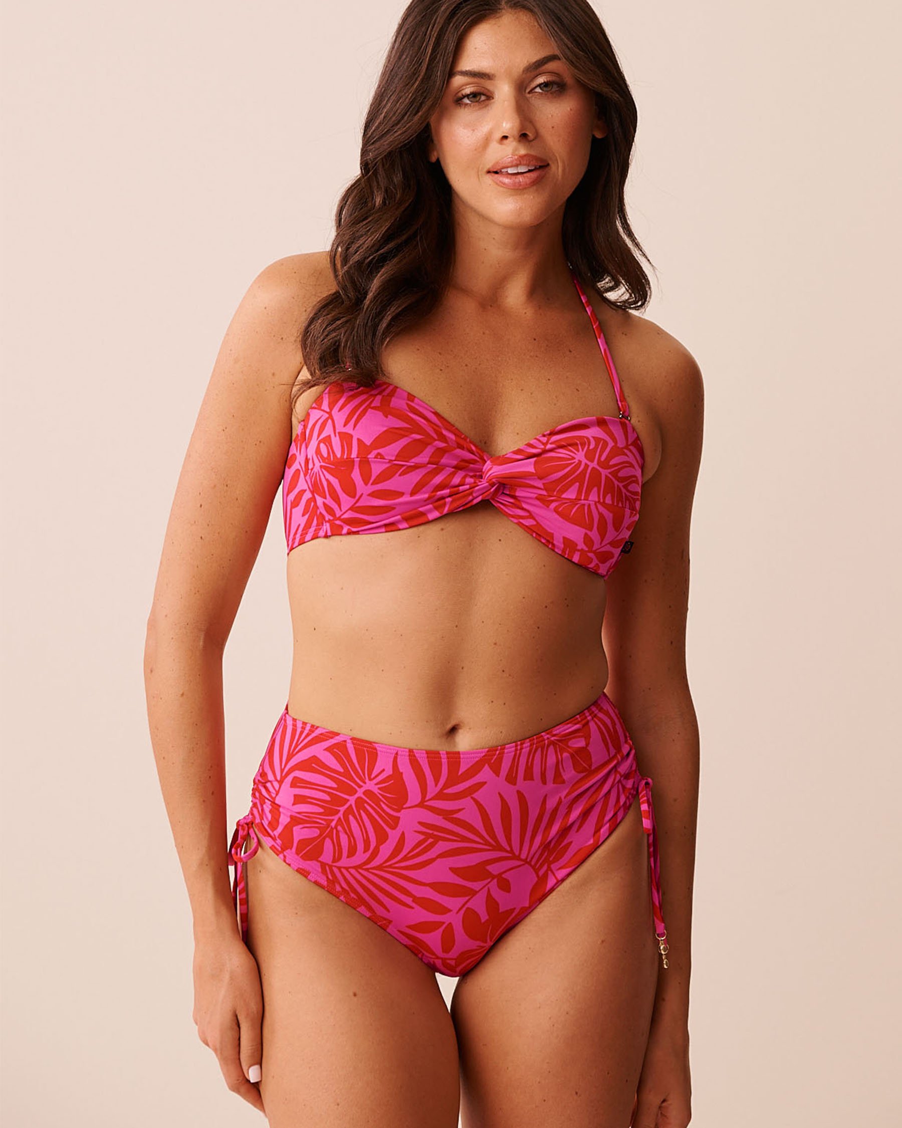 LA VIE EN ROSE AQUA TROPICAL FUCHSIA Twisted Bandeau Bikini Top Tropical Fuchsia 70100923 - View3