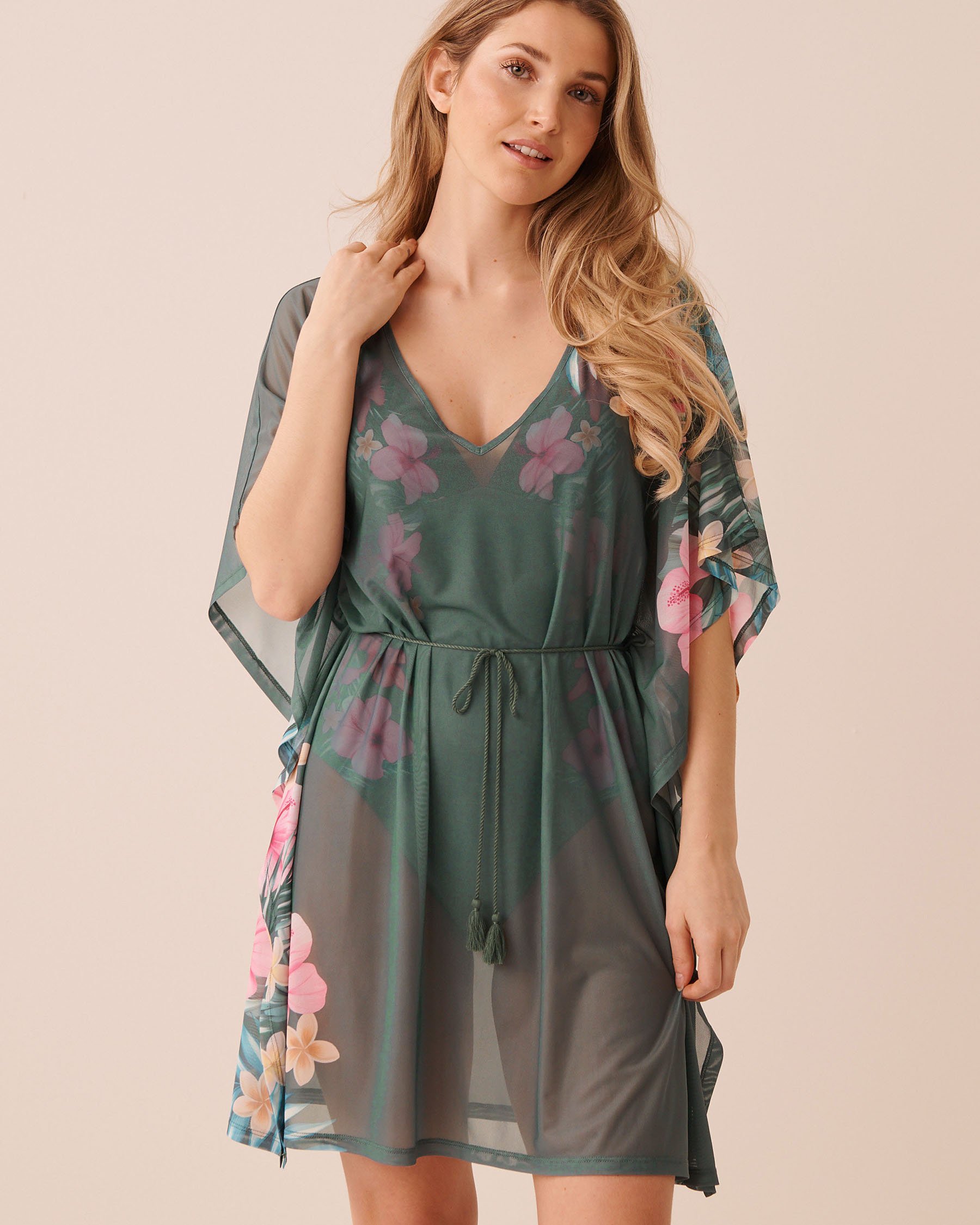 LA VIE EN ROSE AQUA Mesh Caftan Resort Getaway 80400080 - View1