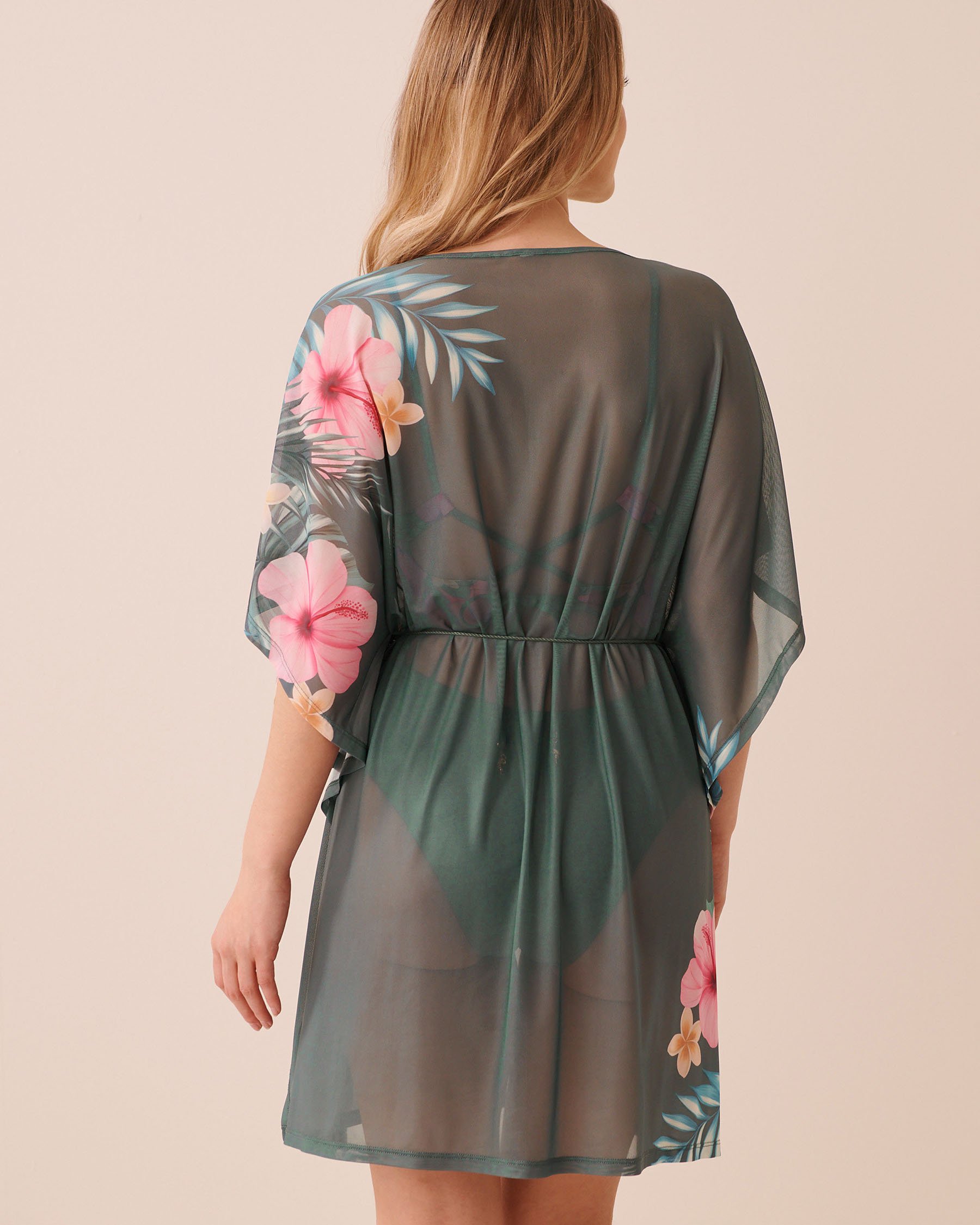 LA VIE EN ROSE AQUA Mesh Caftan Resort Getaway 80400080 - View2