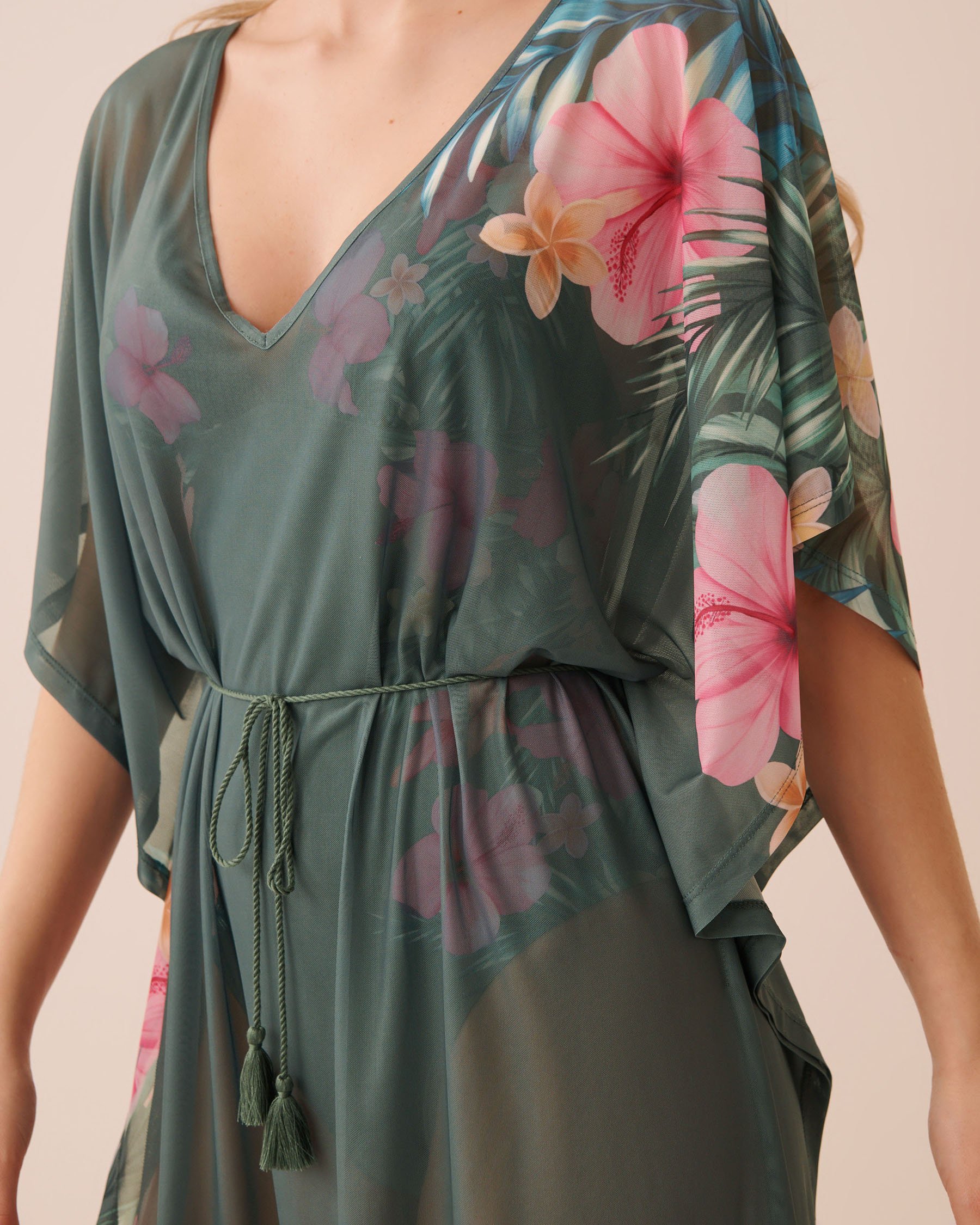LA VIE EN ROSE AQUA Mesh Caftan Resort Getaway 80400080 - View3