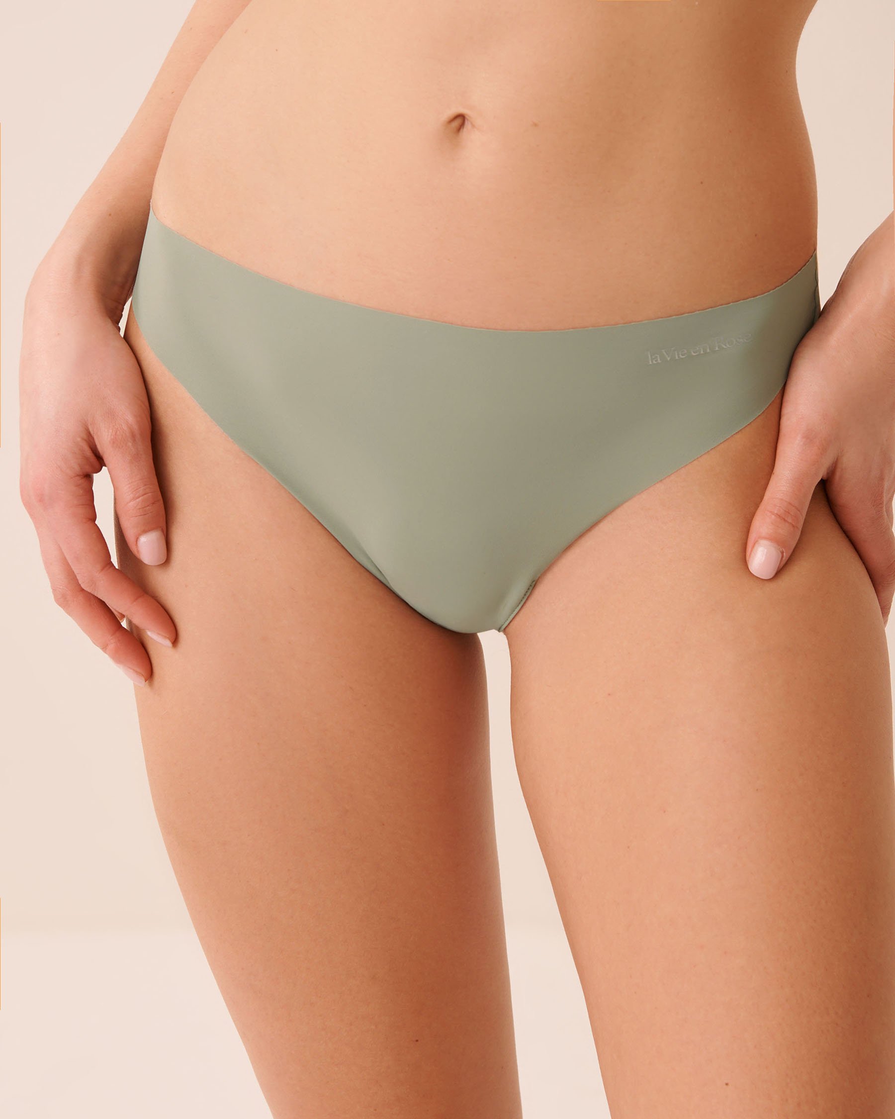 LA VIE EN ROSE Microfiber Invisible Thong Panty Sage Green 20200807 - View1