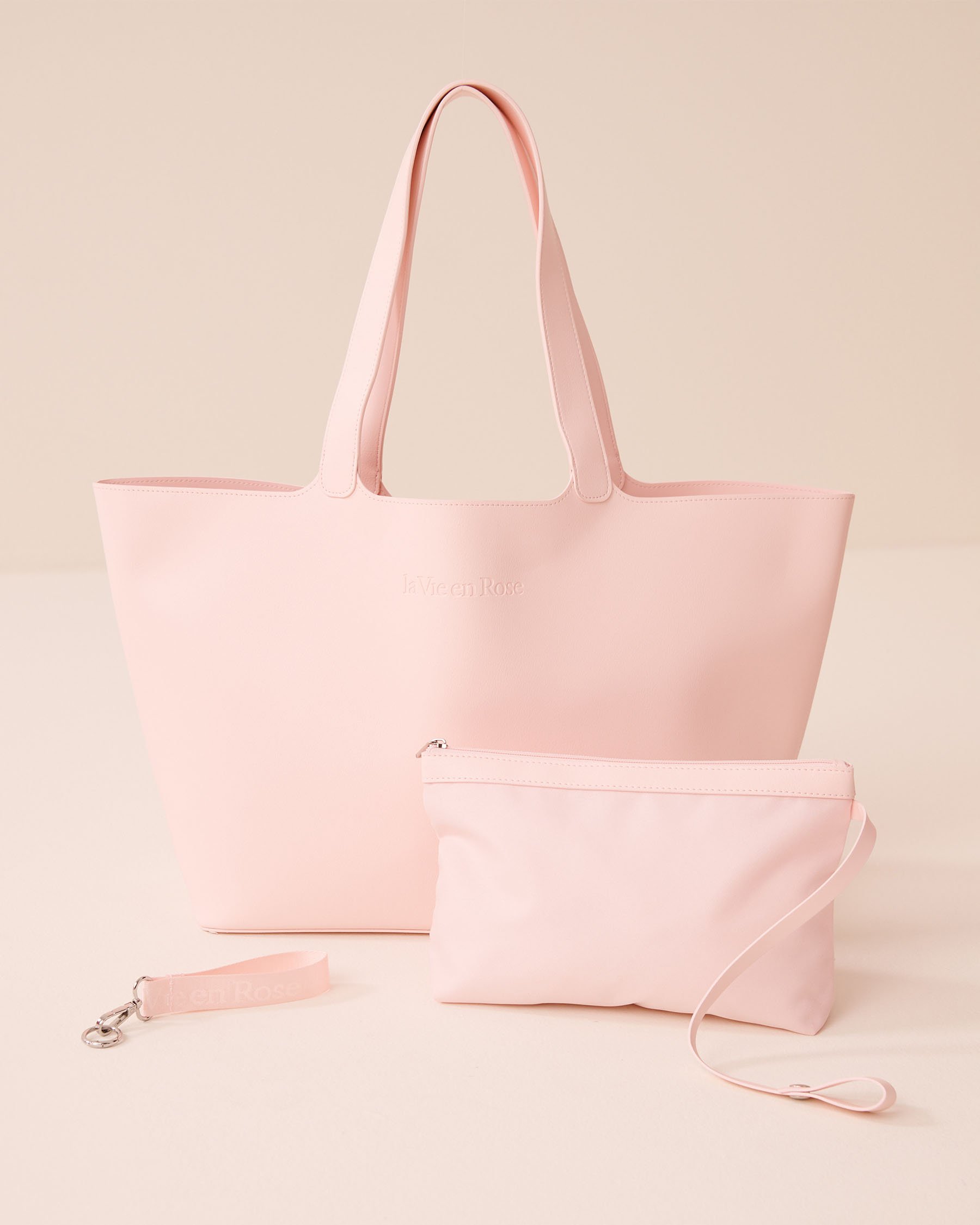 LA VIE EN ROSE Sac fourre-tout en faux cuir Rose 40700478 - Voir6