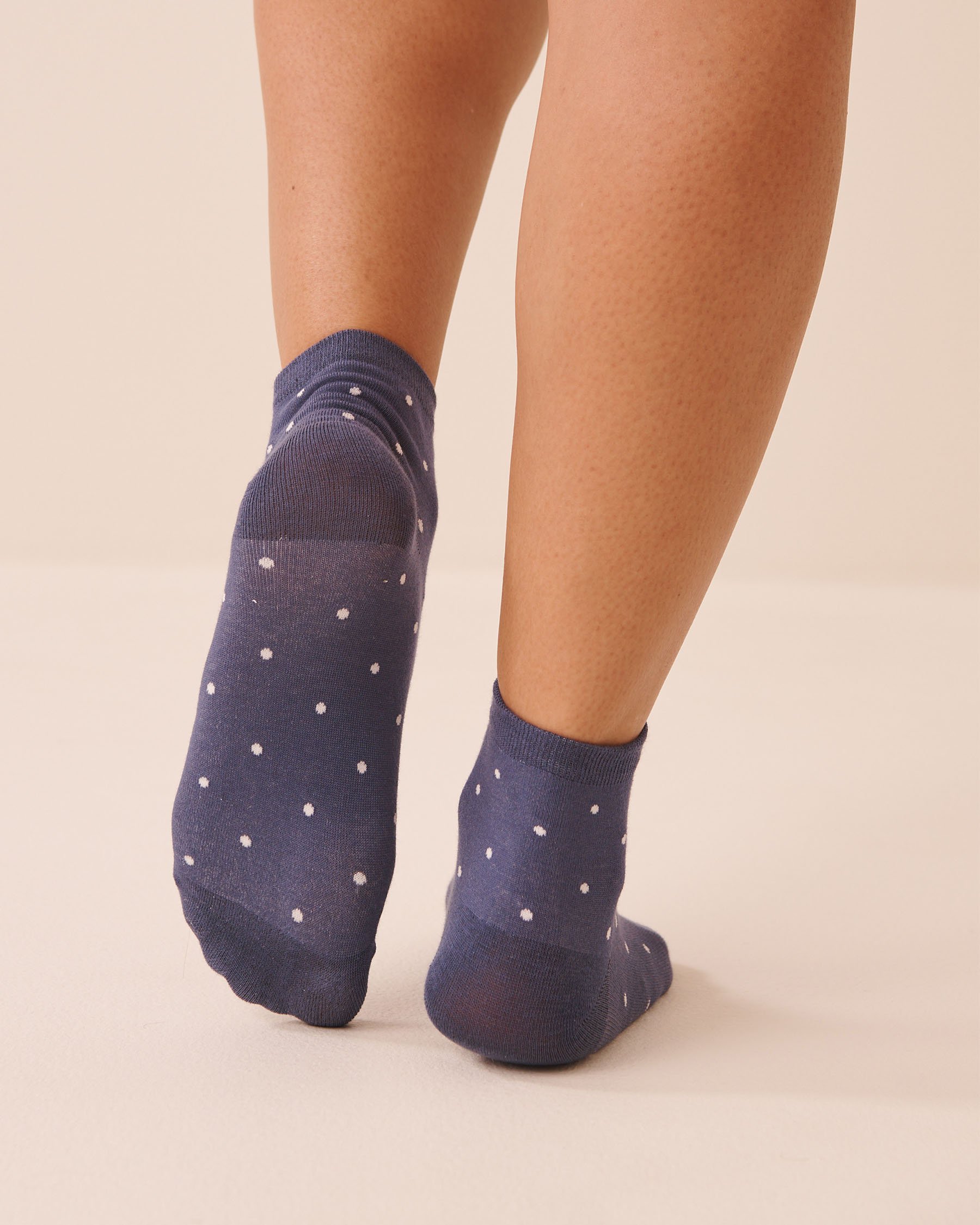 LA VIE EN ROSE Ribbed Socks Blue Polka Dot 40700469 - View2
