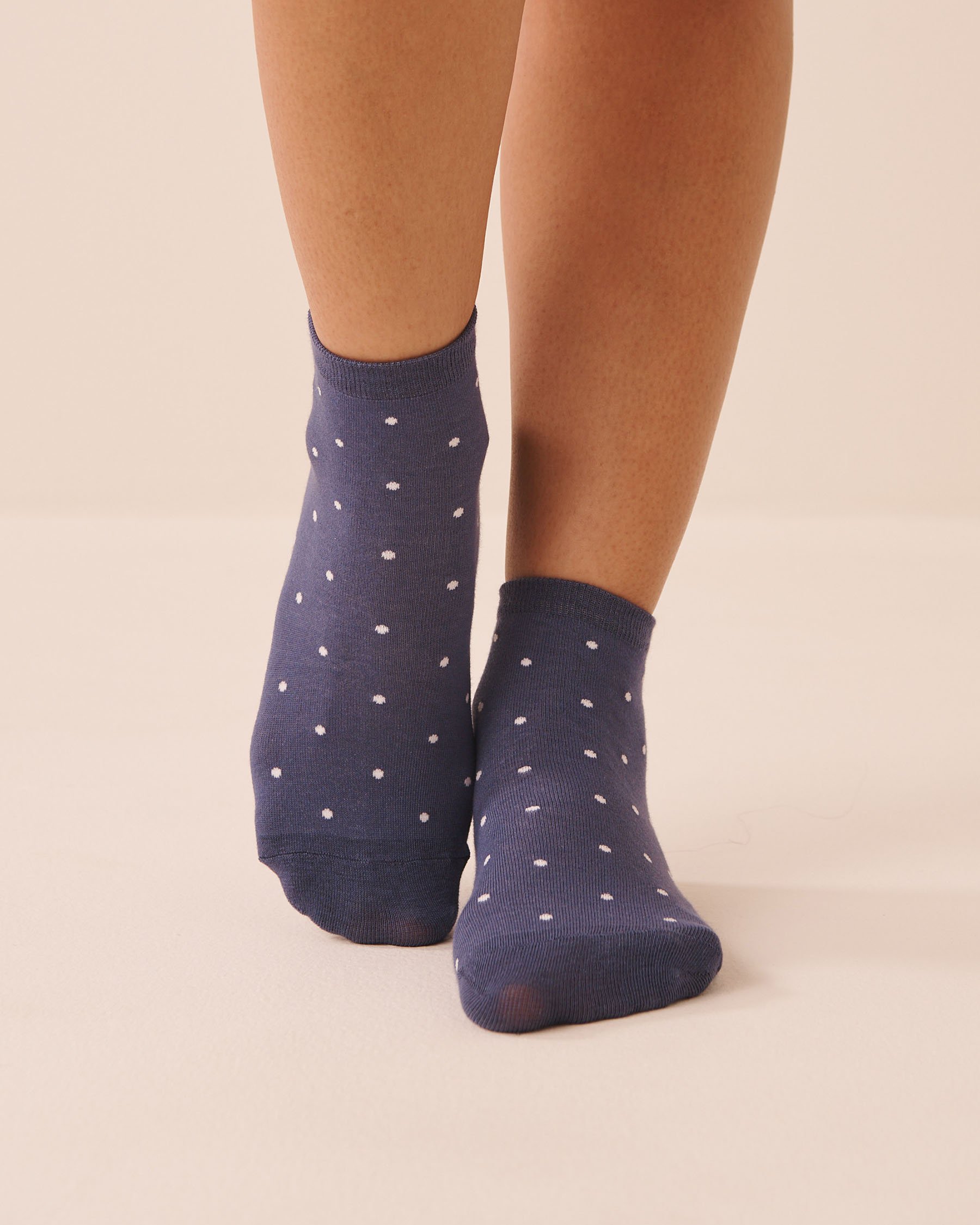 LA VIE EN ROSE Ribbed Socks Blue Polka Dot 40700469 - View1