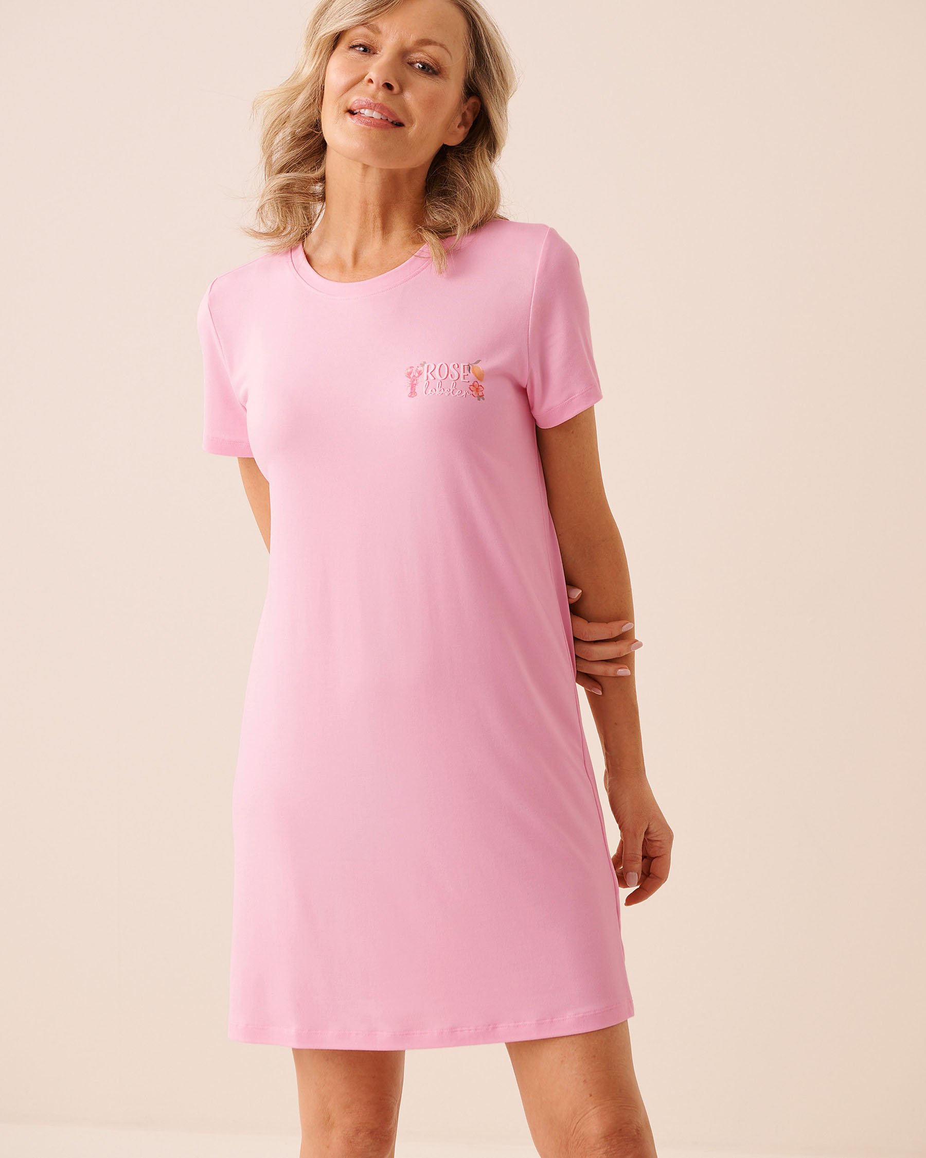 LA VIE EN ROSE Lobster Floral Print Super Soft Sleepshirt Pink 40500491 - View1