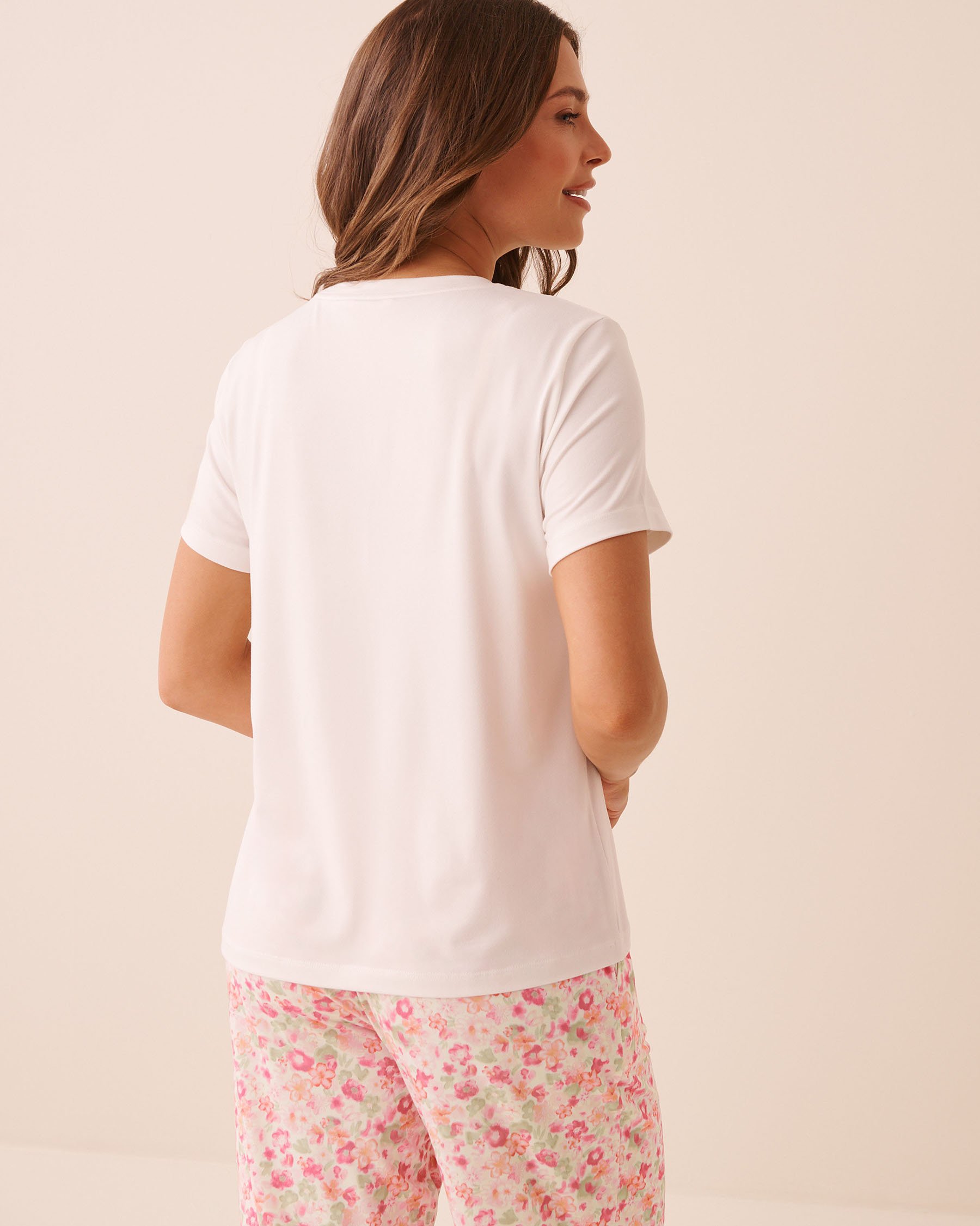 LA VIE EN ROSE Lobster Print Super Soft Short Sleeve T-shirt White 40100861 - View2