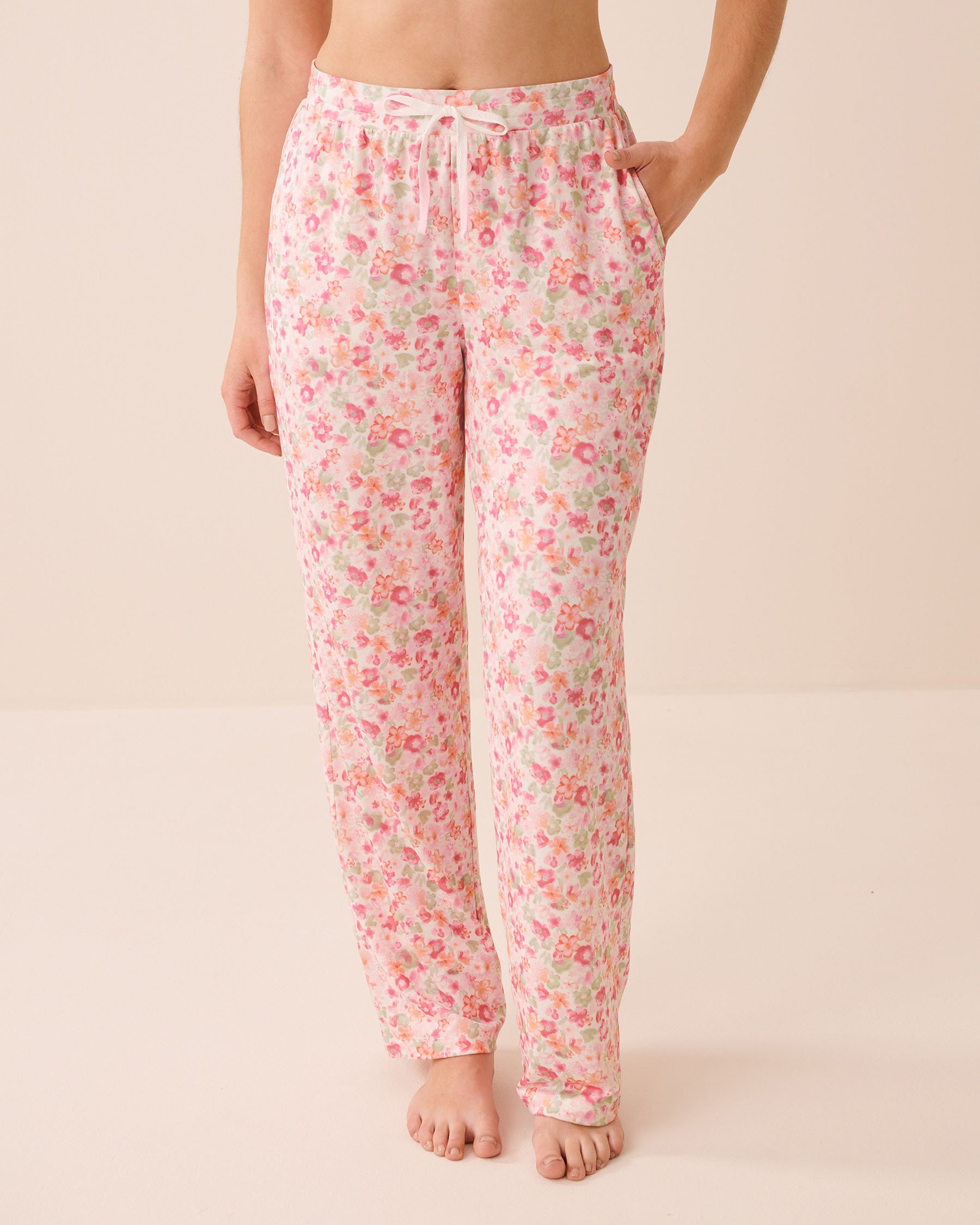 LA VIE EN ROSE Watercolor Floral Print Super Soft Pajama Pants Watercolor Floral 40200843 - View1