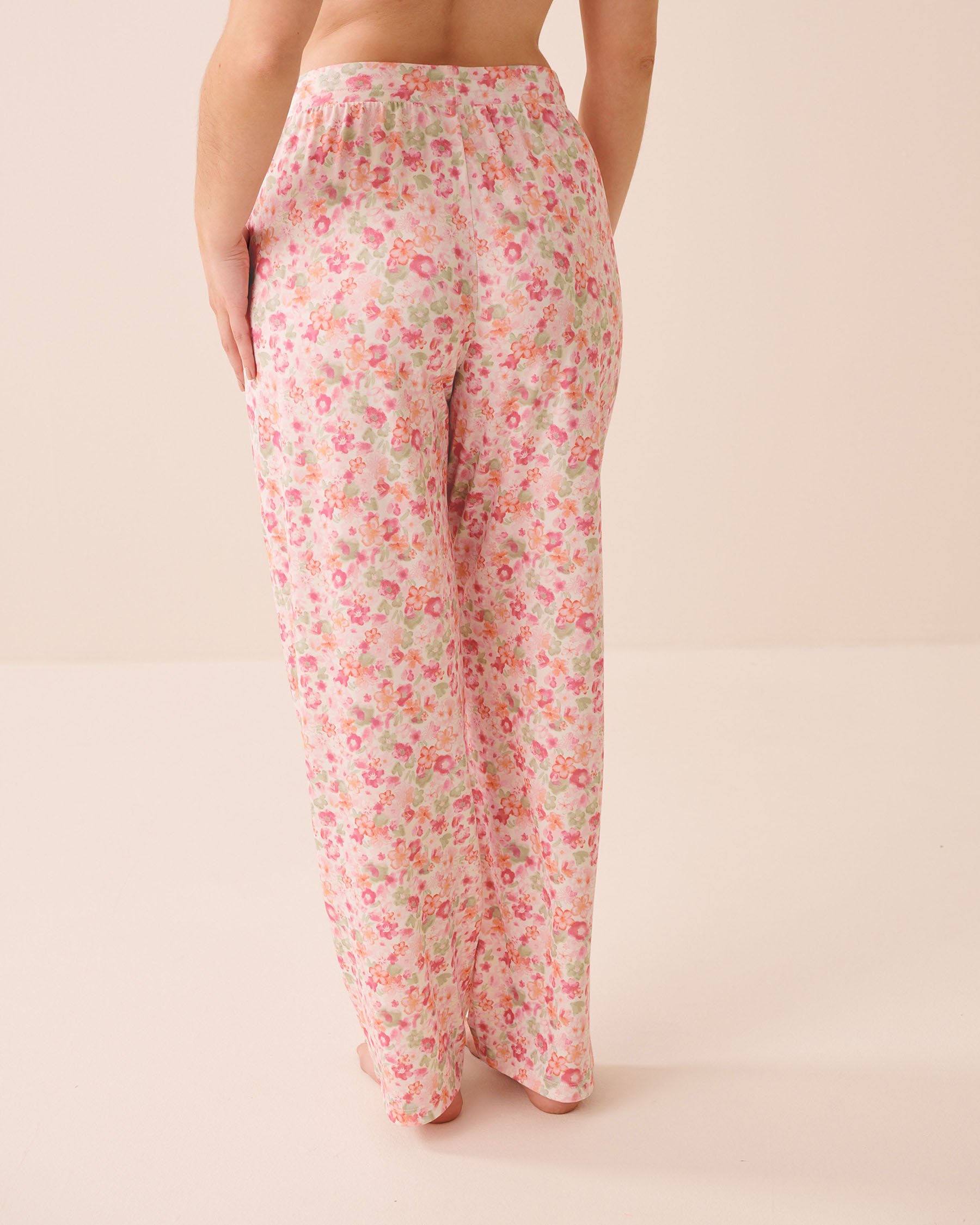 LA VIE EN ROSE Watercolor Floral Print Super Soft Pajama Pants Watercolor Floral 40200843 - View2