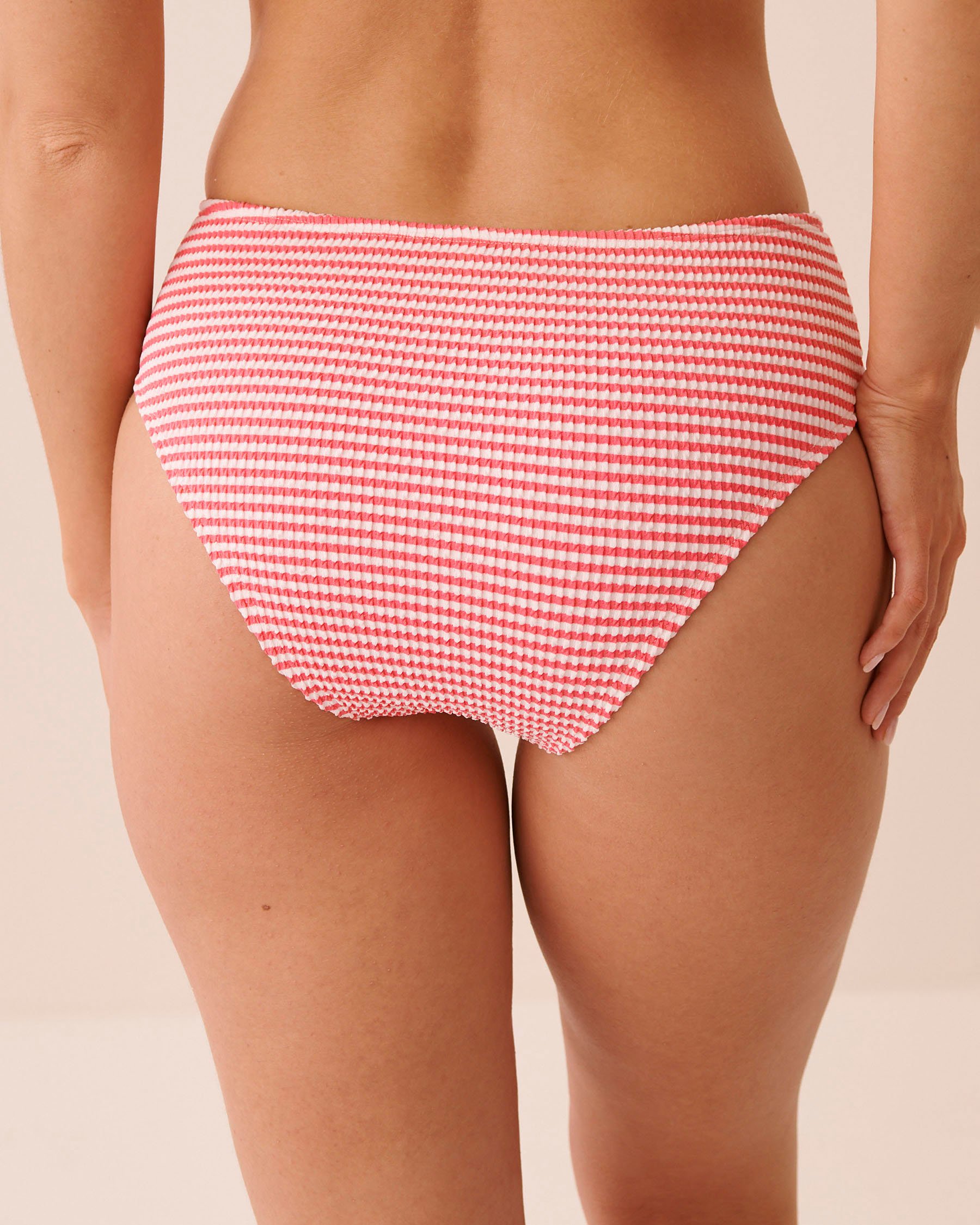 LA VIE EN ROSE AQUA BUBBLEGUM STRIPE Mid Waist Cheeky Bikini Bottom Bubblegum Pink Stripes 70300892 - View2