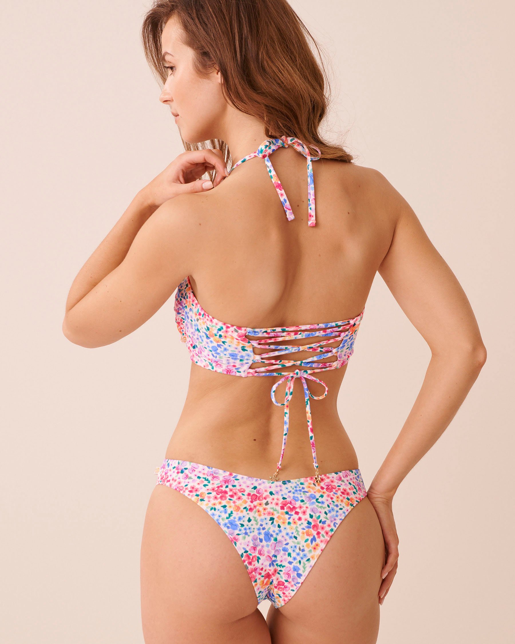 LA VIE EN ROSE AQUA FLORAL CRUSH Bandeau Bikini Top Floral Crush 70100956 - View3