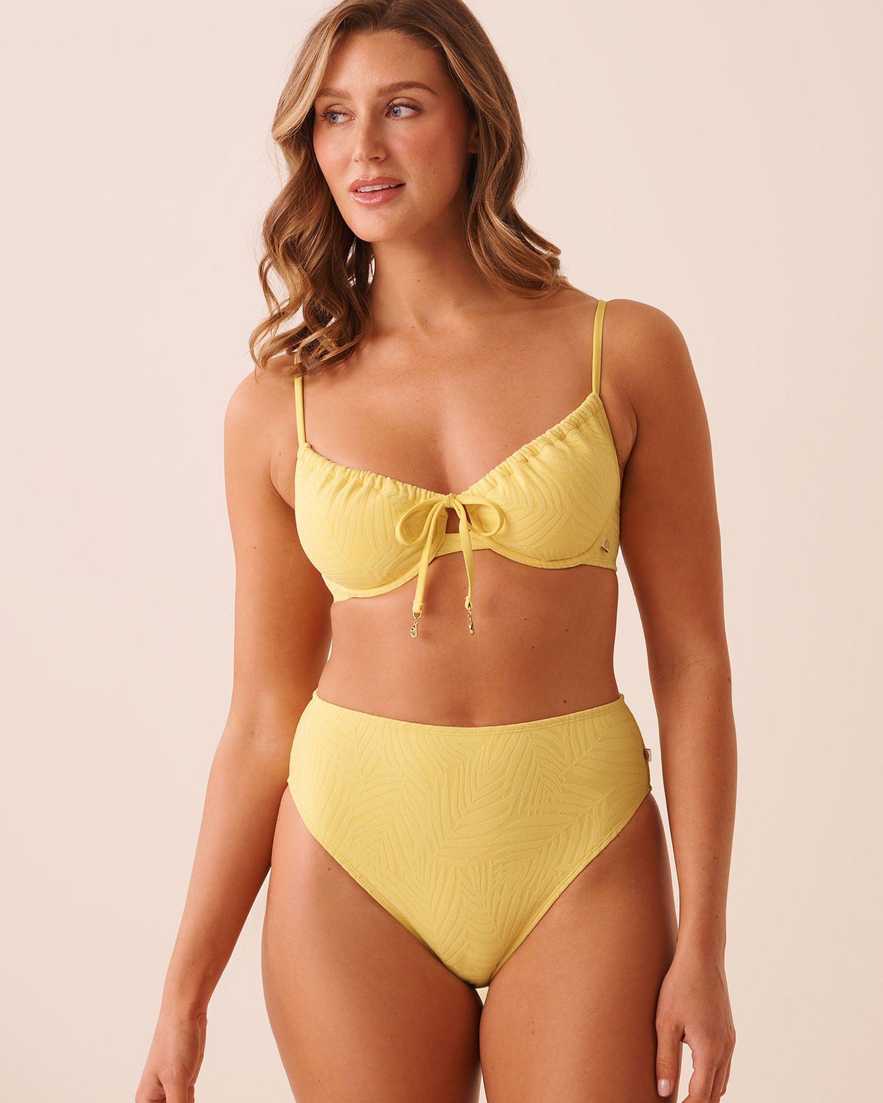 LA VIE EN ROSE AQUA LEMON SORBET High Waist Brazilian Bikini Bottom Lemon Sorbet 70300877 - View3