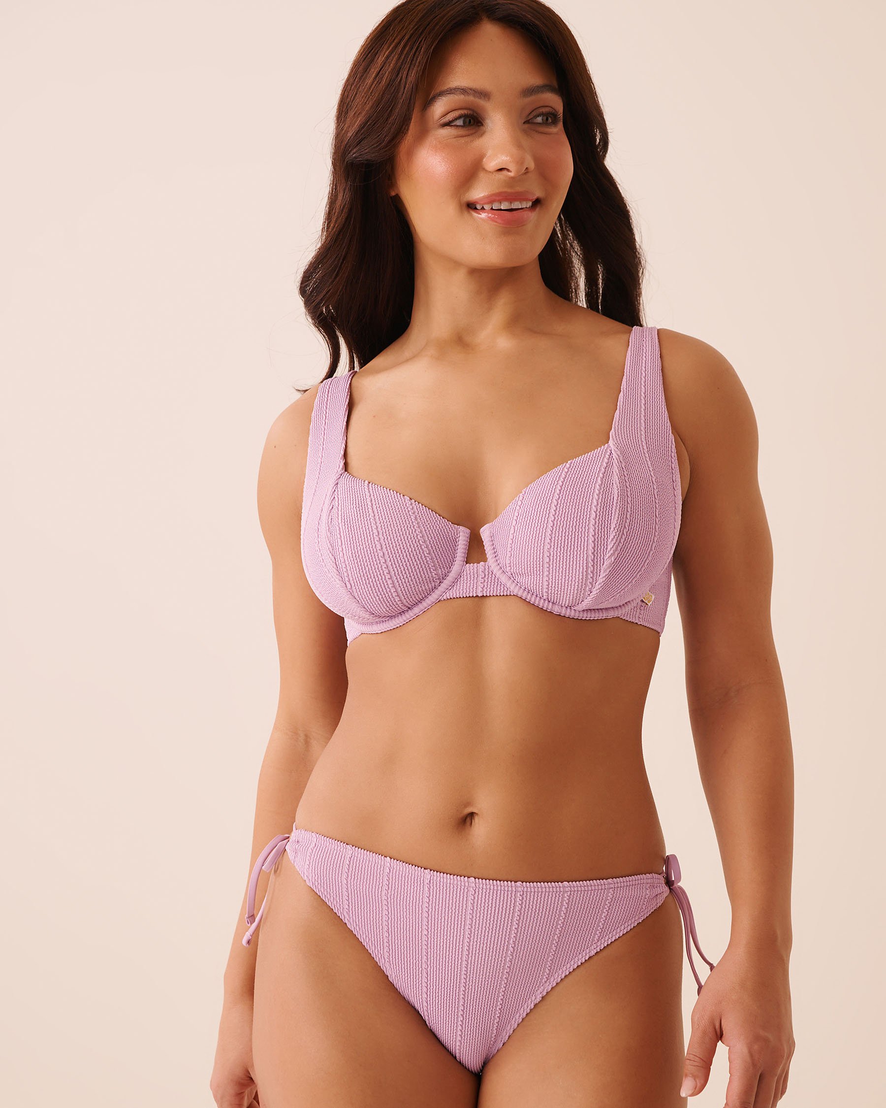 LA VIE EN ROSE AQUA SWEET LILAC Side Tie Brazilian Bikini Bottom Sweet Lilac 70300904 - View3