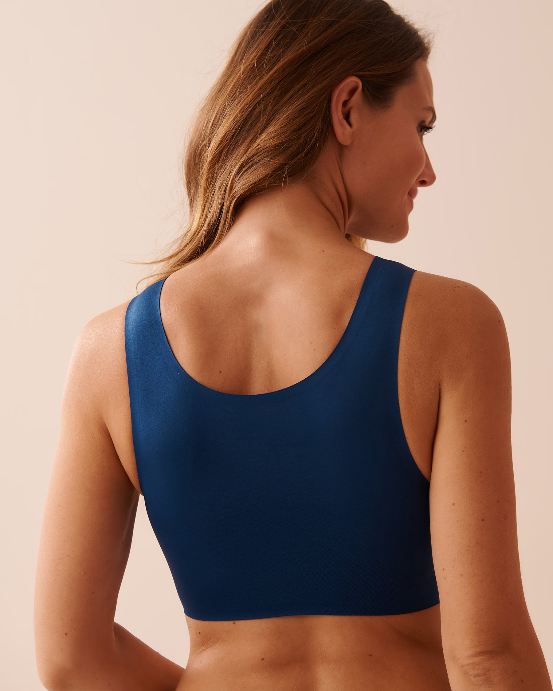 LA VIE EN ROSE Lightly Lined Full Coverage Lounge Tank Bra Navy Blue 534-113-0-00 - View2