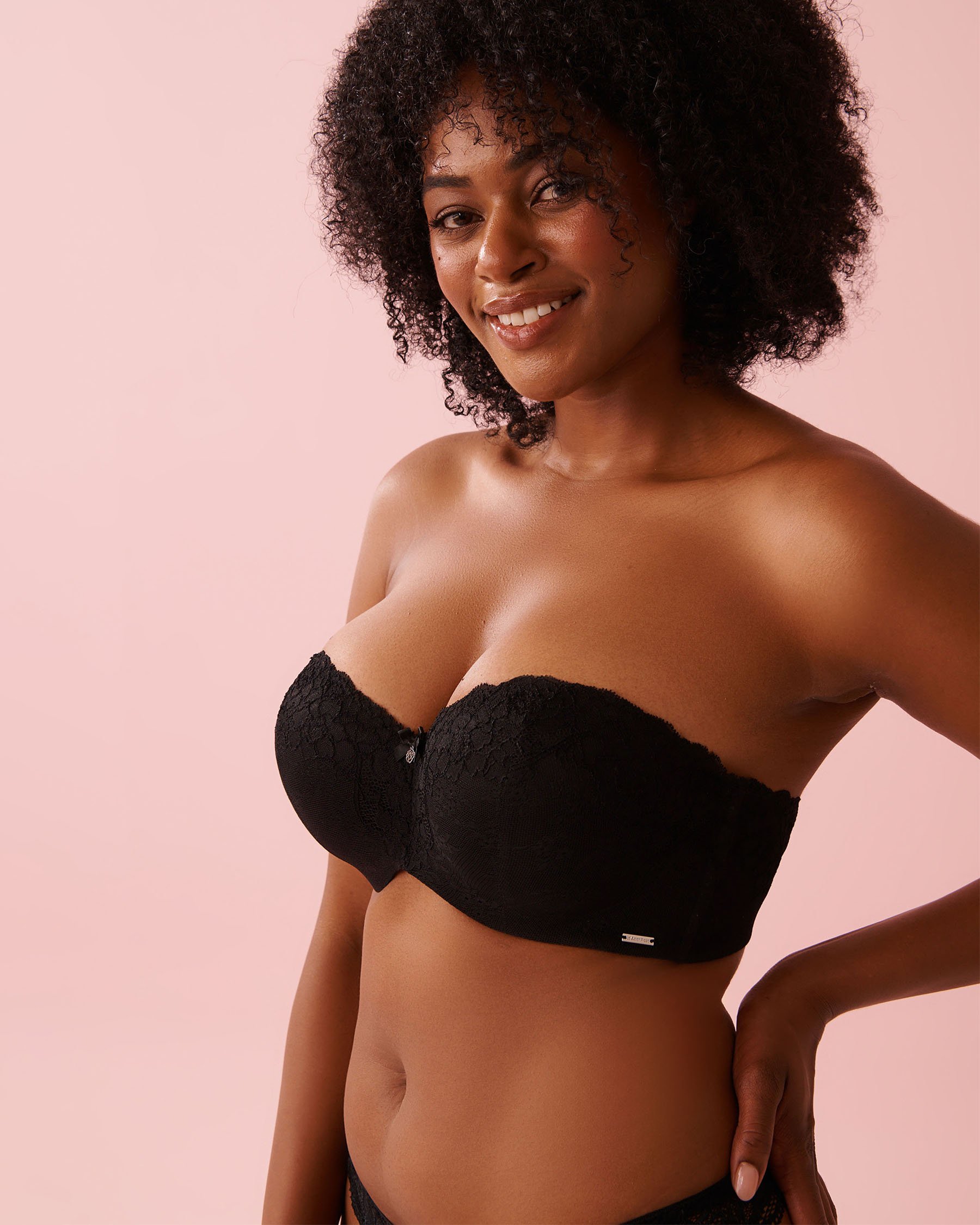 LA VIE EN ROSE Lightly Lined Memory Foam Strapless Bra Black 618-112-1-00 - View5