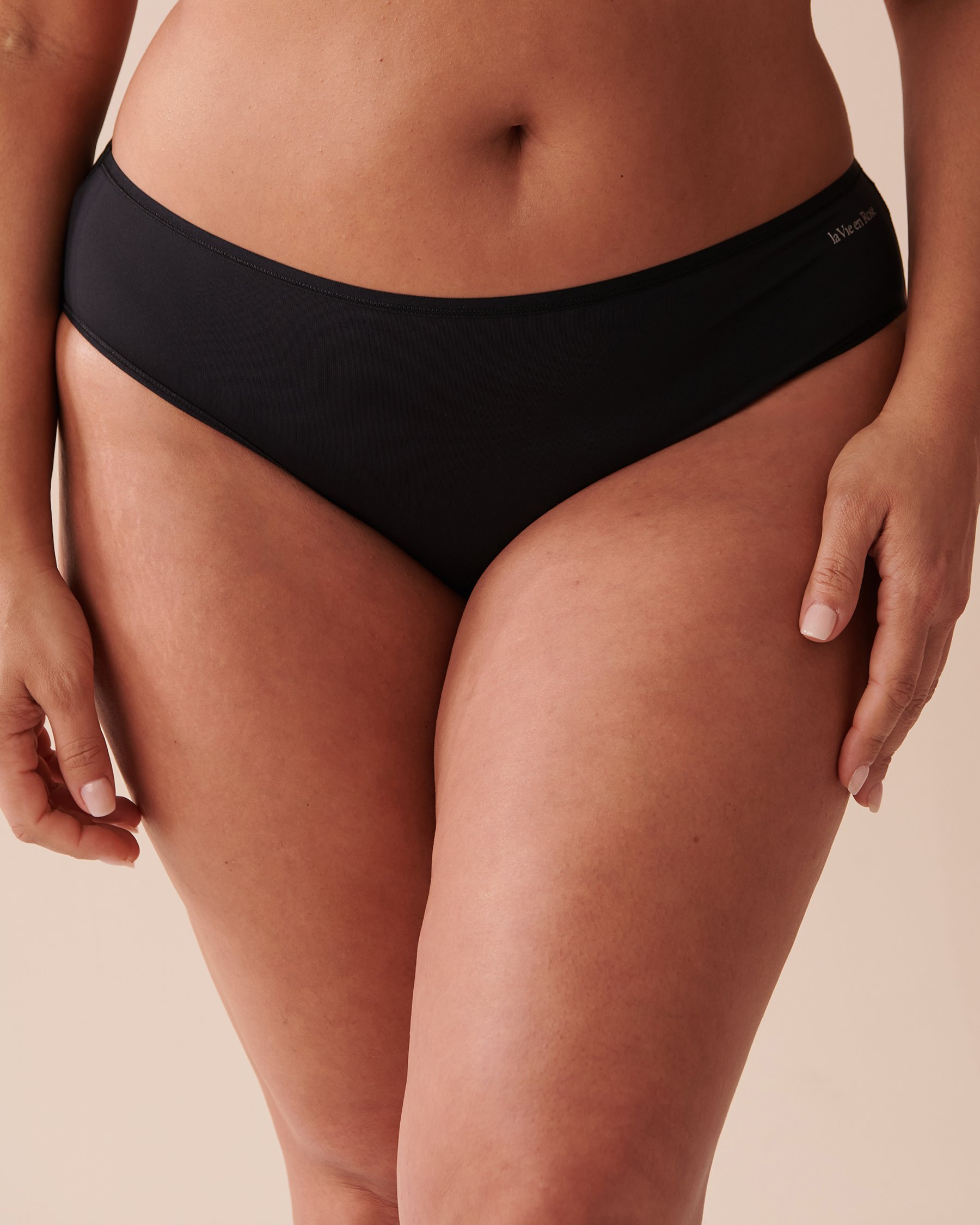 LA VIE EN ROSE Culotte bikini microfibre dos lisse Noir 169-122-0-00 - Voir5