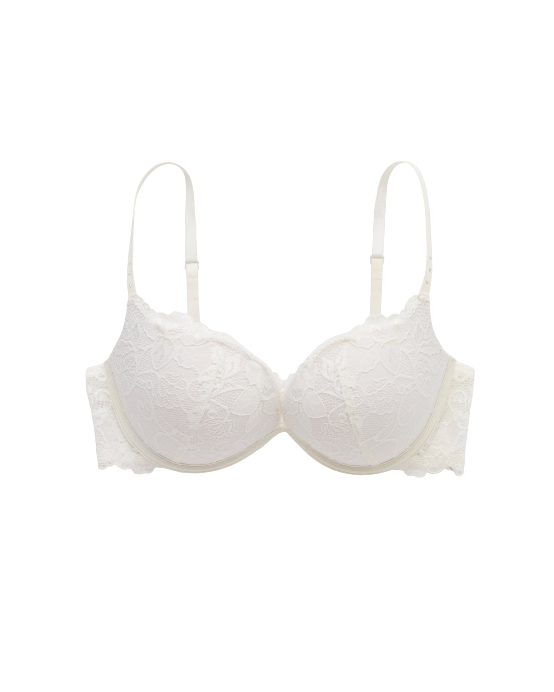 LA VIE EN ROSE Push-up Plunge Demi Bra White Lace 107-115-1-00 - View6
