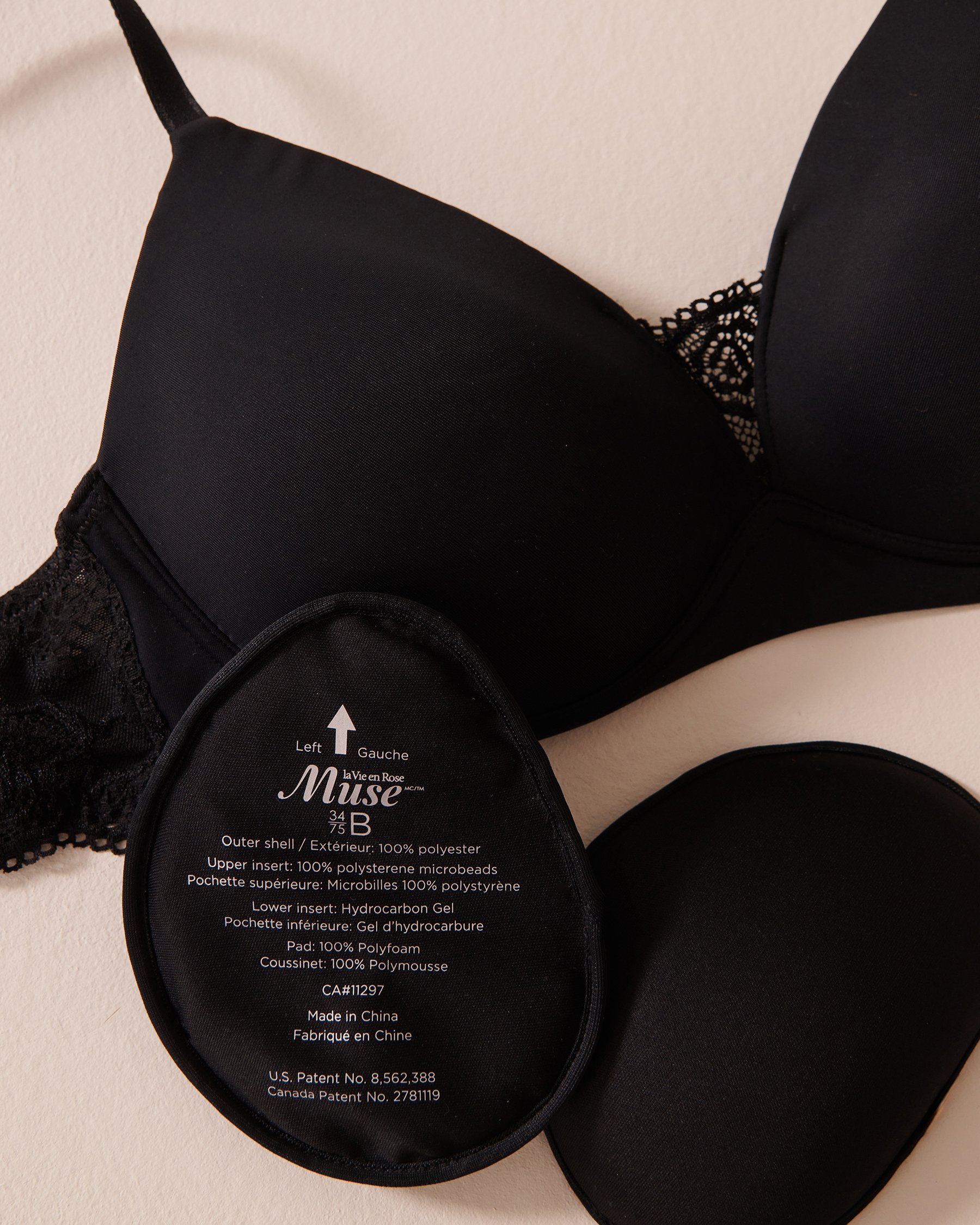 LA VIE EN ROSE Lightly Lined Wireless Mastectomy Bra Black 389-110-4-00 - View3