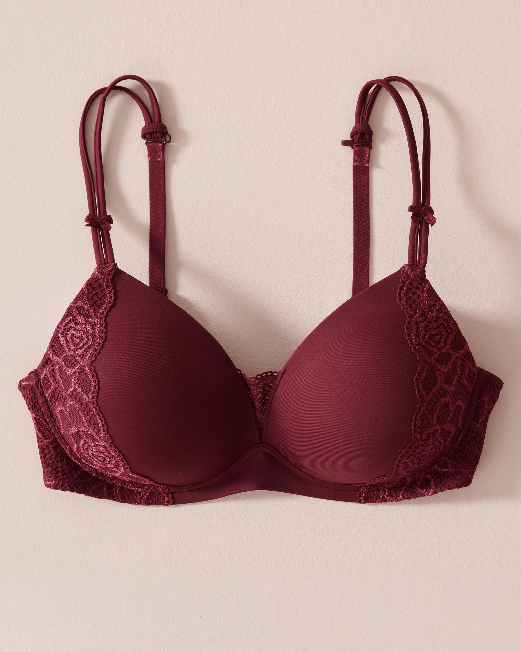 LA VIE EN ROSE Lightly Lined Wireless Mastectomy Bra Dark burgundy 389-110-1-98 - View1