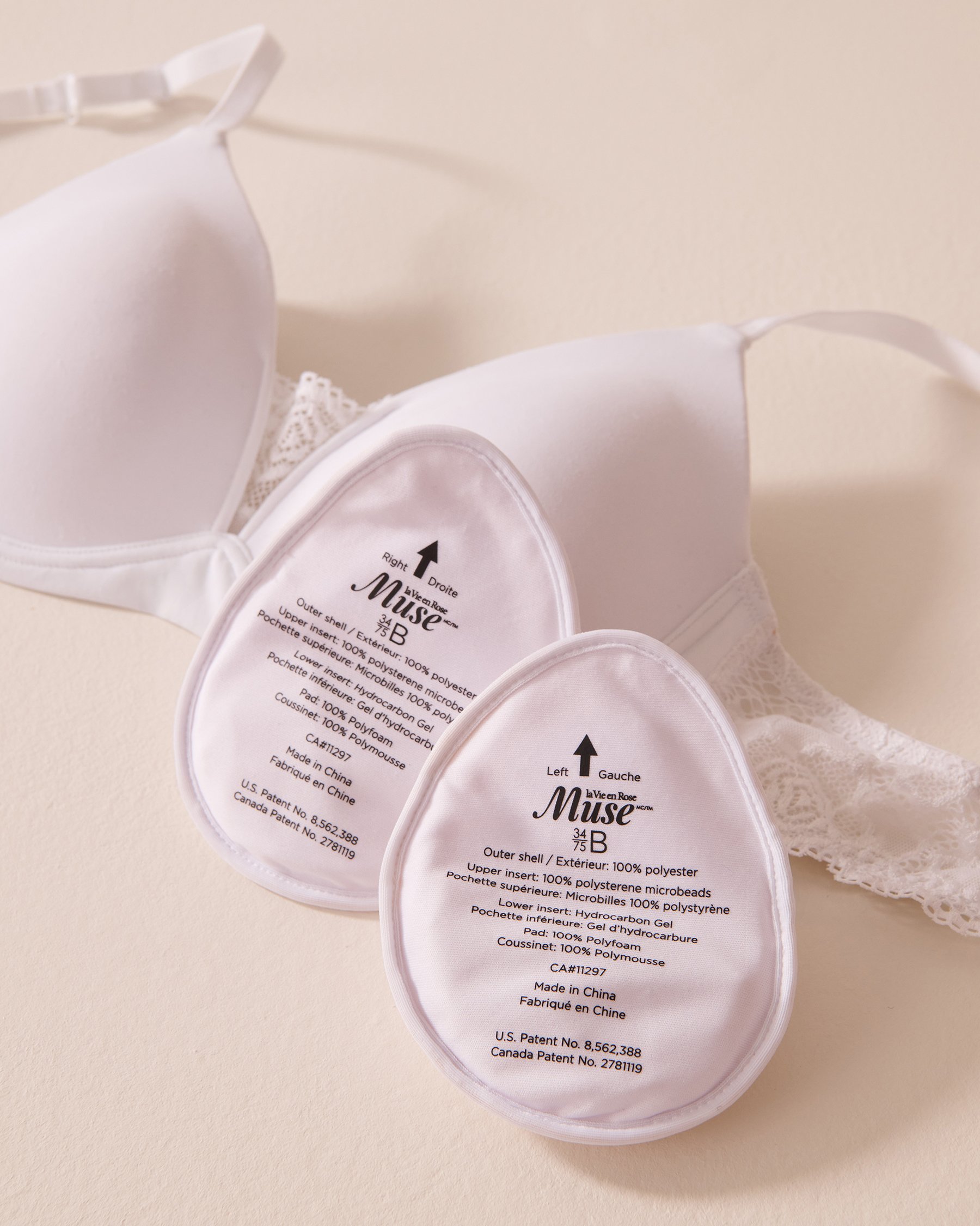 LA VIE EN ROSE Lightly Lined Wireless Mastectomy Bra White 389-110-4-00 - View2