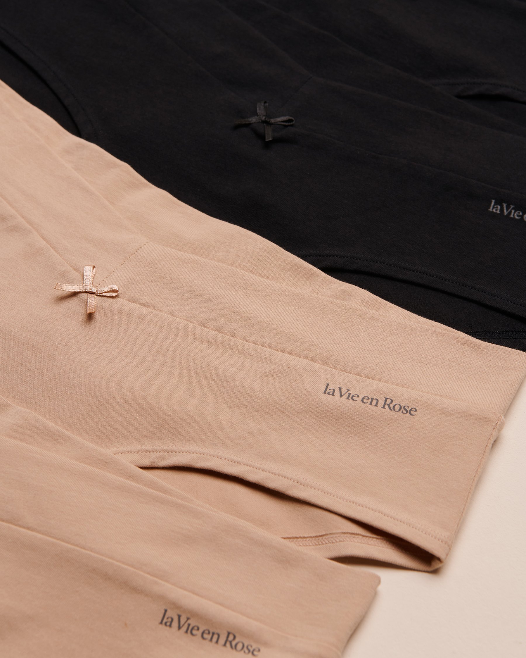 LA VIE EN ROSE Lot de 5 culottes aux hanches en coton Noir/Latte 564213000-5P - View2