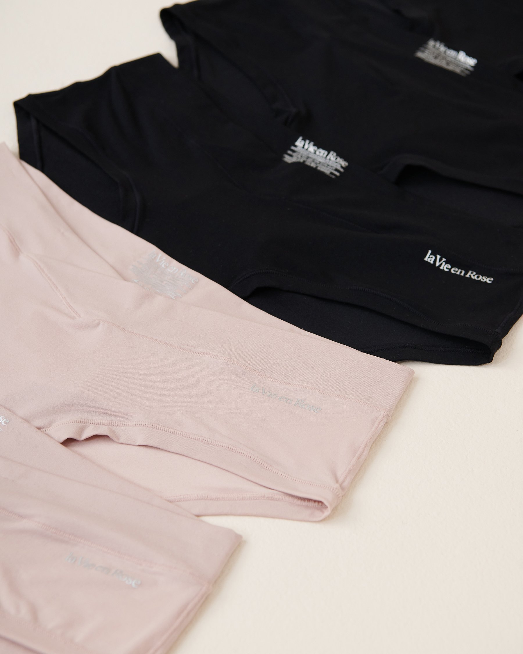 LA VIE EN ROSE Lot de 5 culottes aux hanches fit parfait Noir/Ombre grise 20200476 5PK - View2