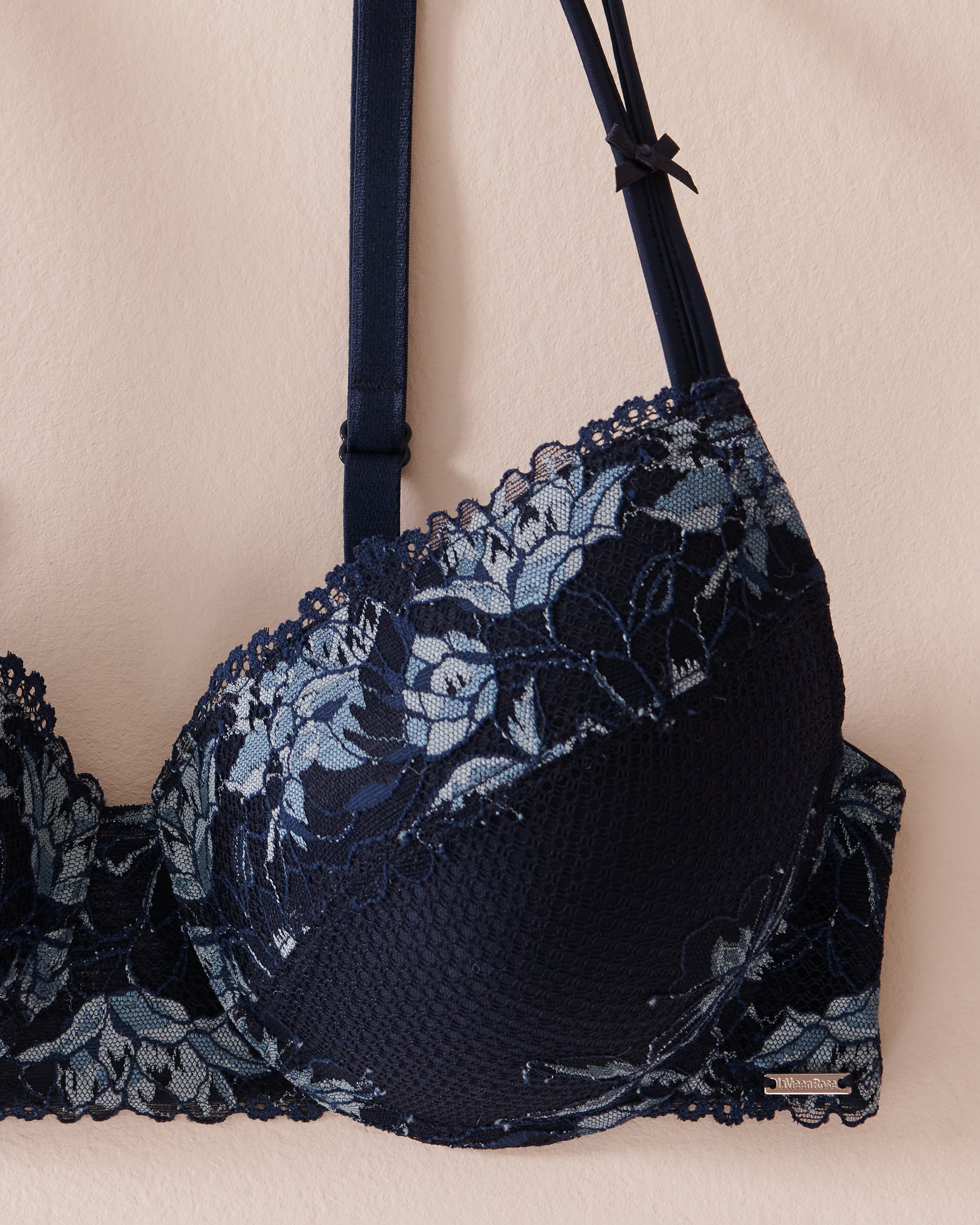 LA VIE EN ROSE Lightly Lined Mastectomy Bra Navy Blue 10200481 - View6