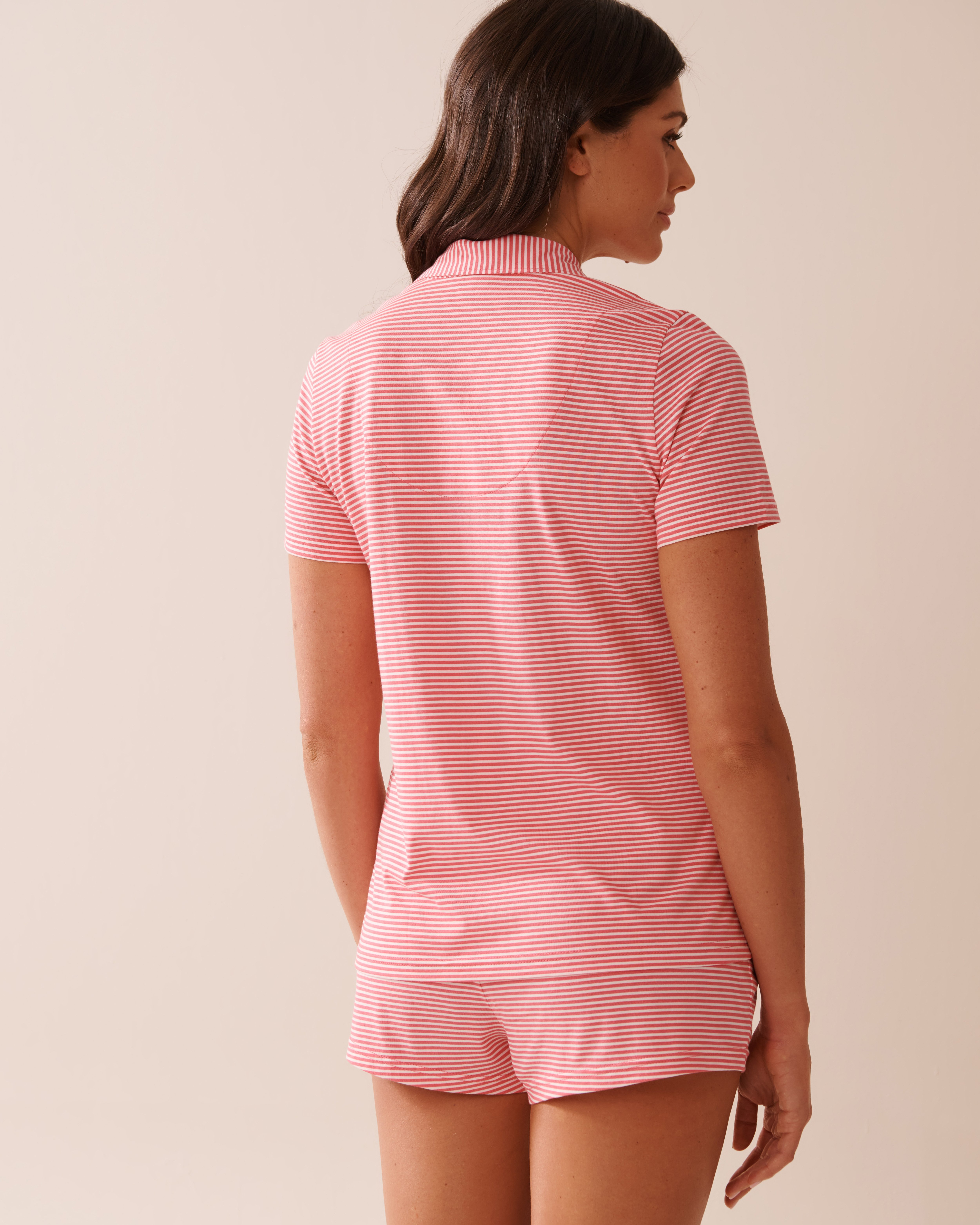 LA VIE EN ROSE Ensemble pyjama à rayures avec chemisier Rayures roses 40400081 - View2