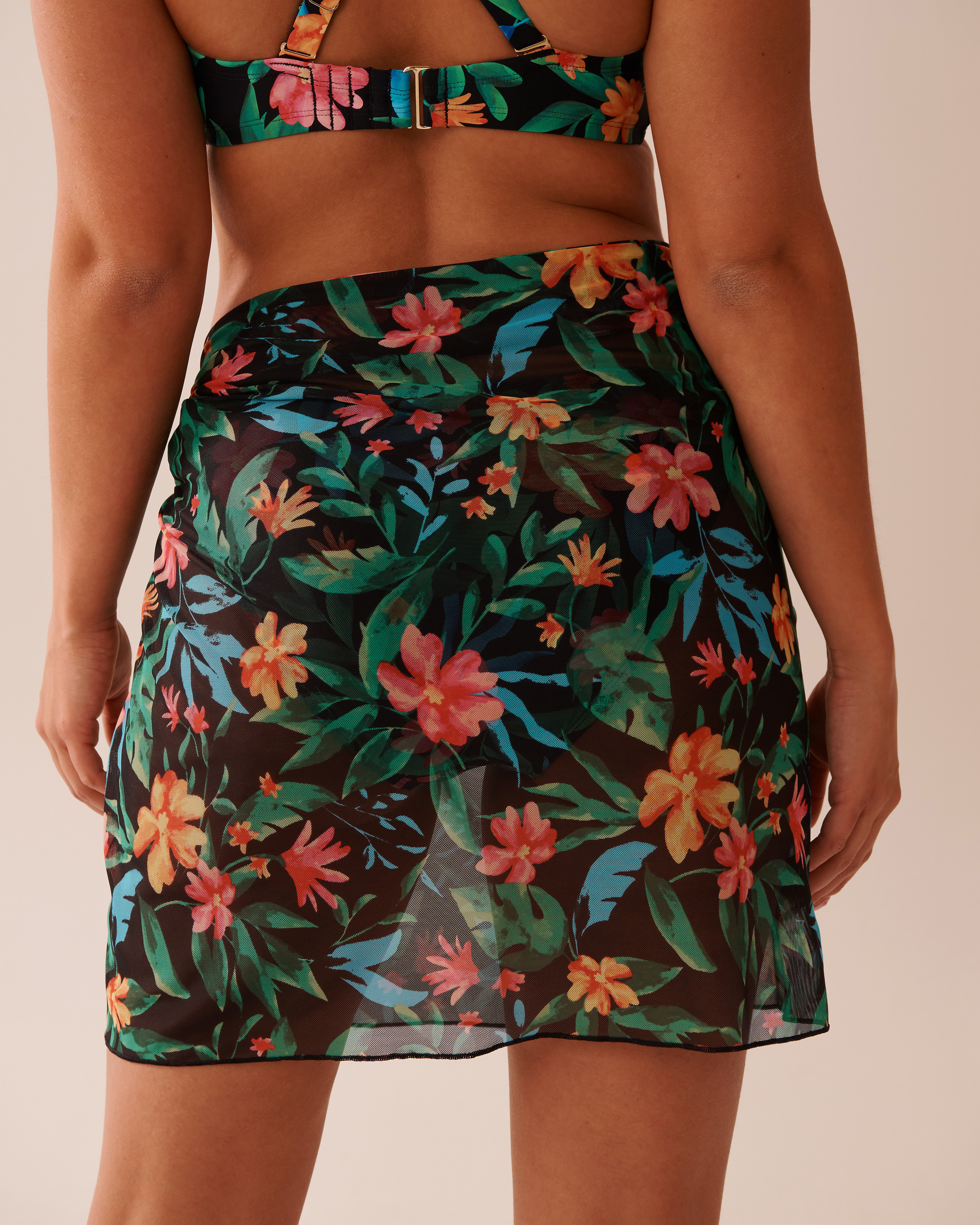 LA VIE EN ROSE AQUA Short Mesh Pareo Midnight Tropics 80200072 - View4