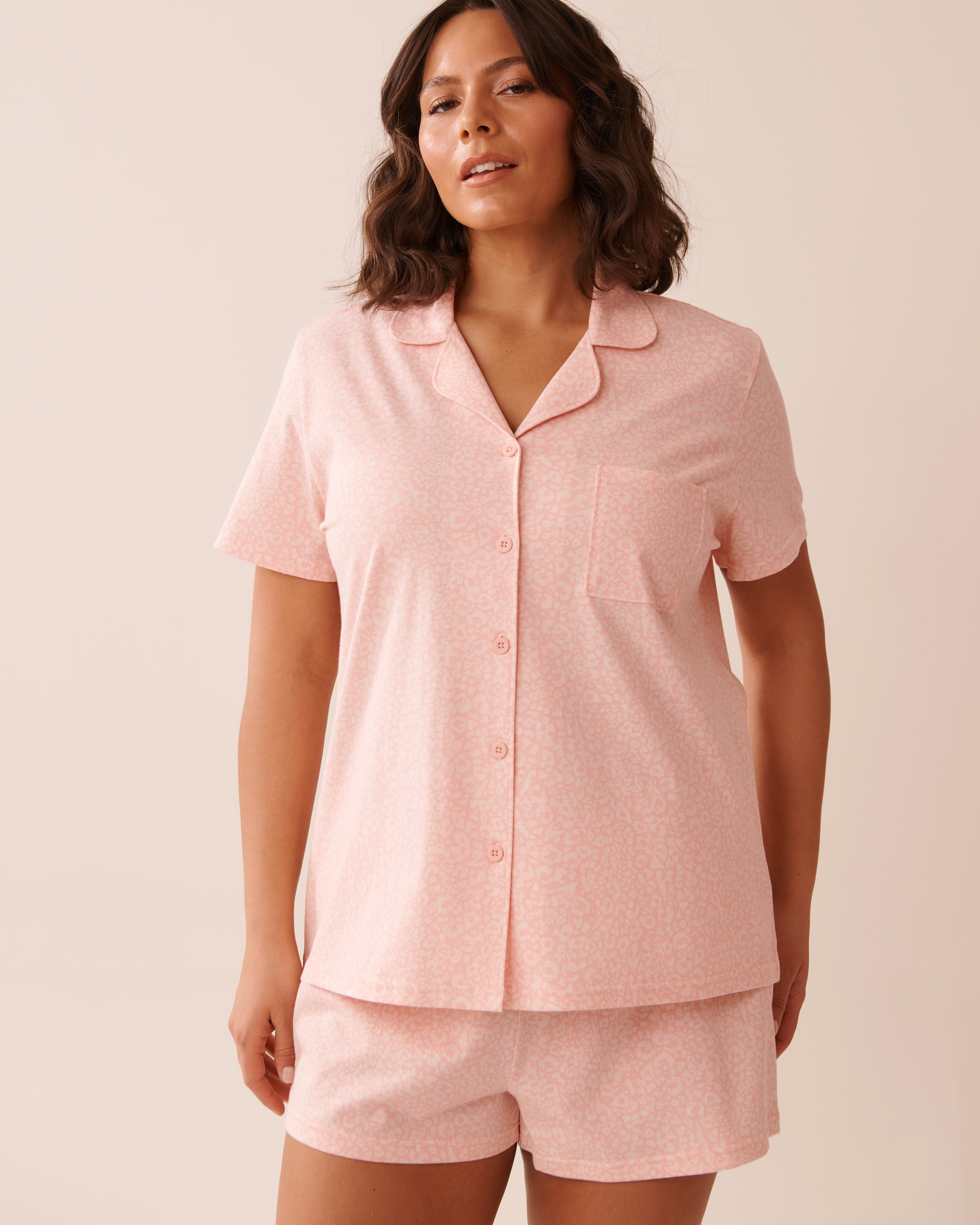 LA VIE EN ROSE Ensemble pyjama imprimé léopard avec chemisier Léopard rose 40400081 - View7