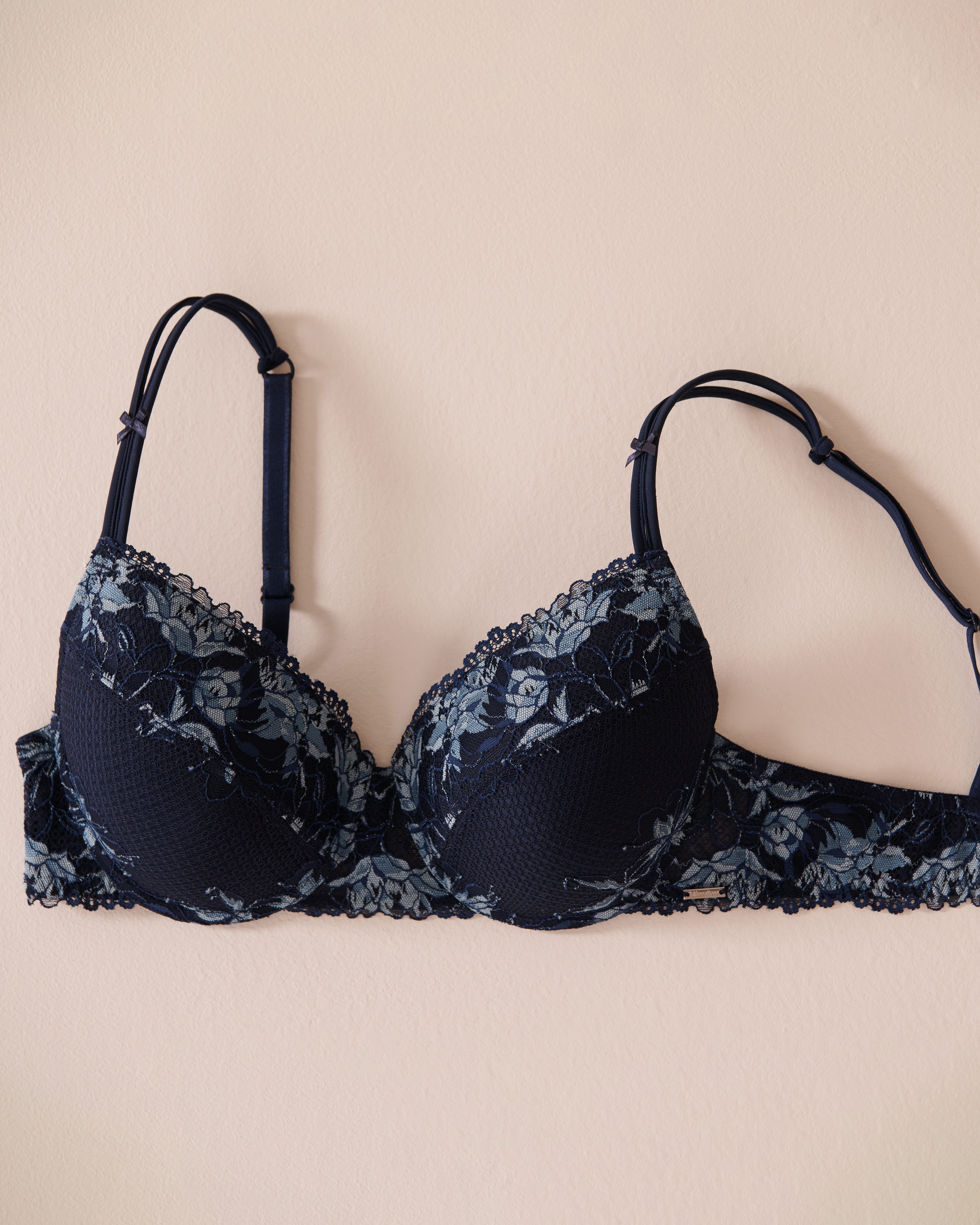 LA VIE EN ROSE Lightly Lined Mastectomy Bra Navy Blue 10200481 - View3