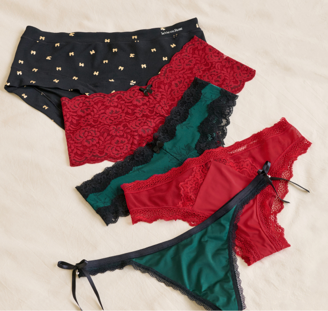 Five colorful panties promo at la Vie en rose: buy 3, get 2 free.