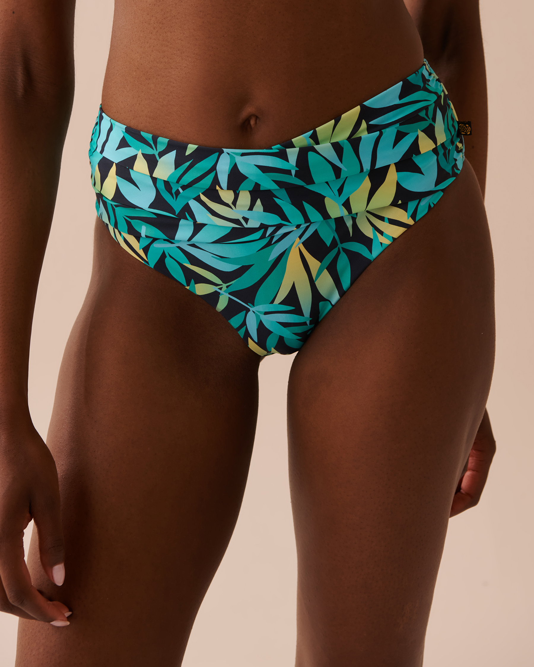 LA VIE EN ROSE AQUA RAINFOREST Crossed Waistband Cheeky Bikini Bottom Rainforest 70300591 - View1