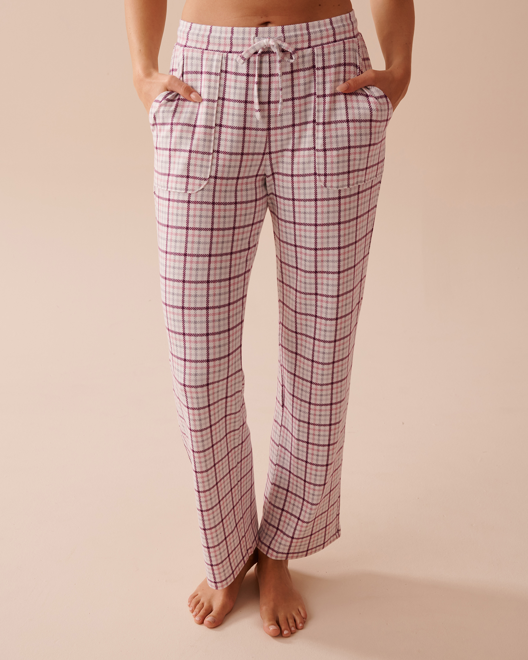 LA VIE EN ROSE Purple Plaid Recycled Fibers Pajama Pants Purple Plaid 40200610 - View1